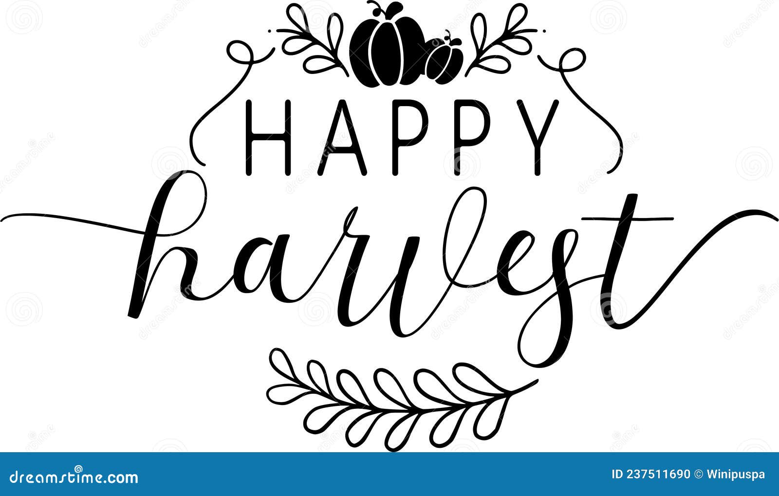 Happy Harvest Quotes, Farmhouse Thanksgiving Lettering Quotes Stock