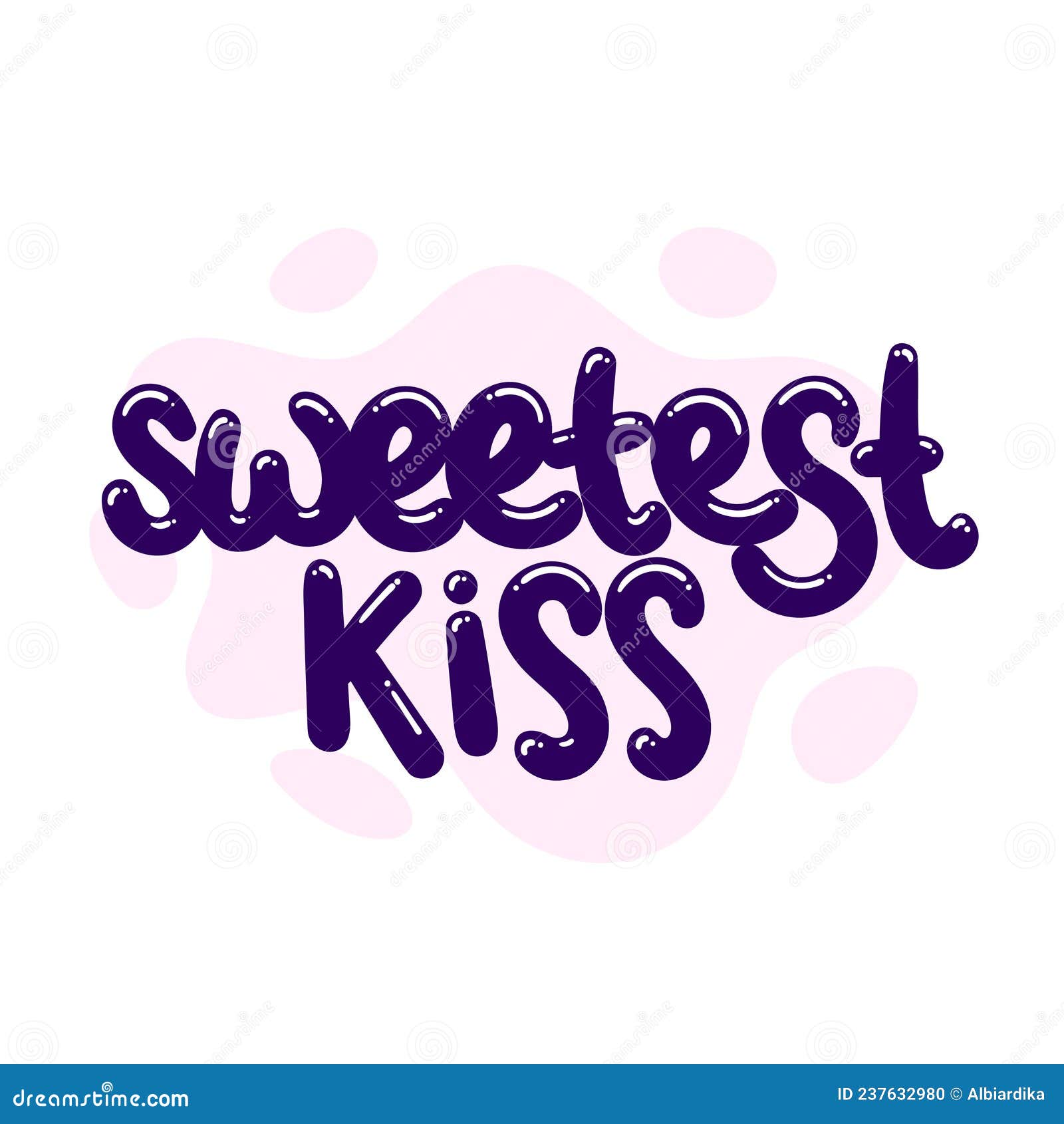 Sweetest Kiss Quote Text Typography Design Graphic Vector Illustration
