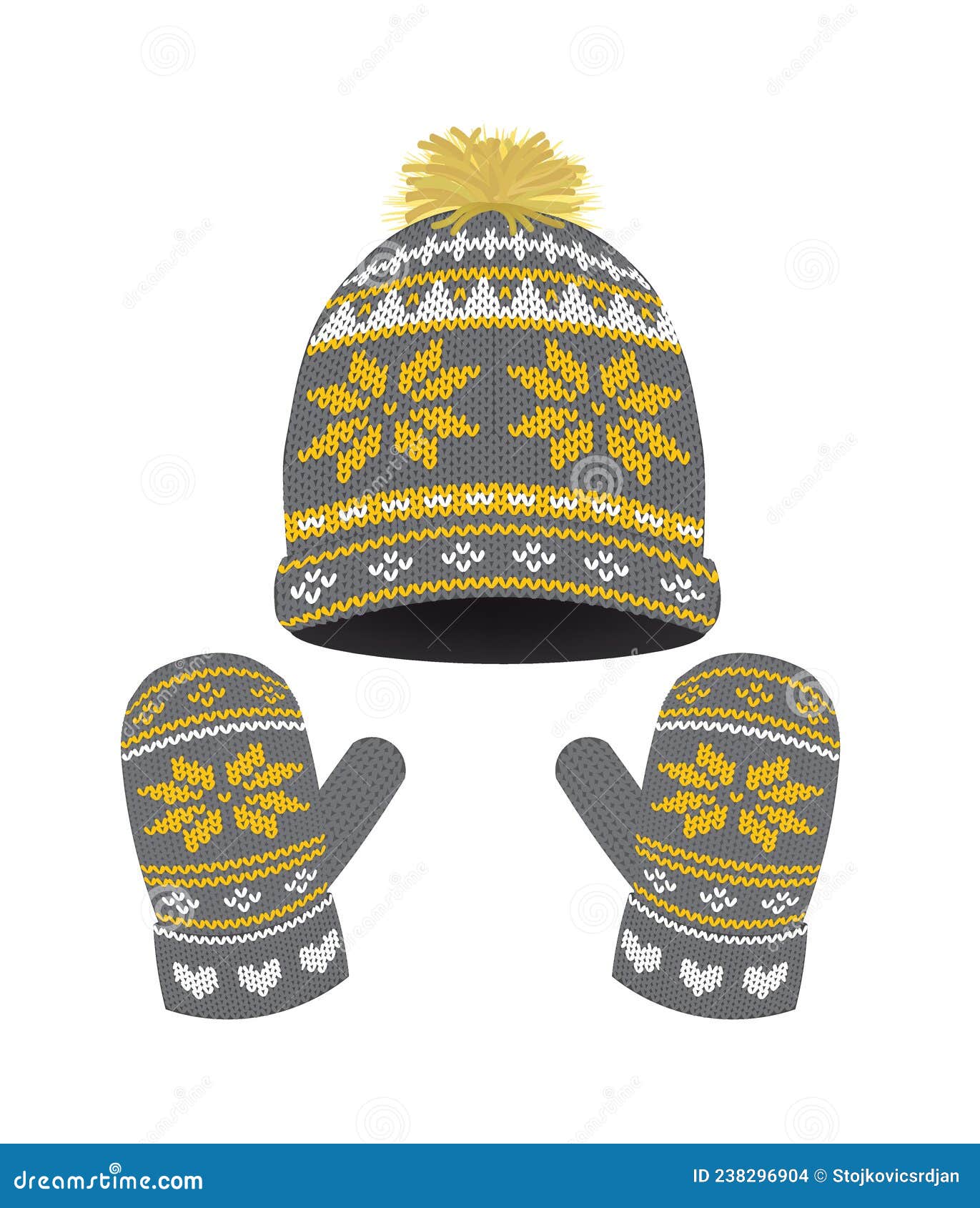 Winter set, cap and gloves stock vector. Illustration of hats 238296904