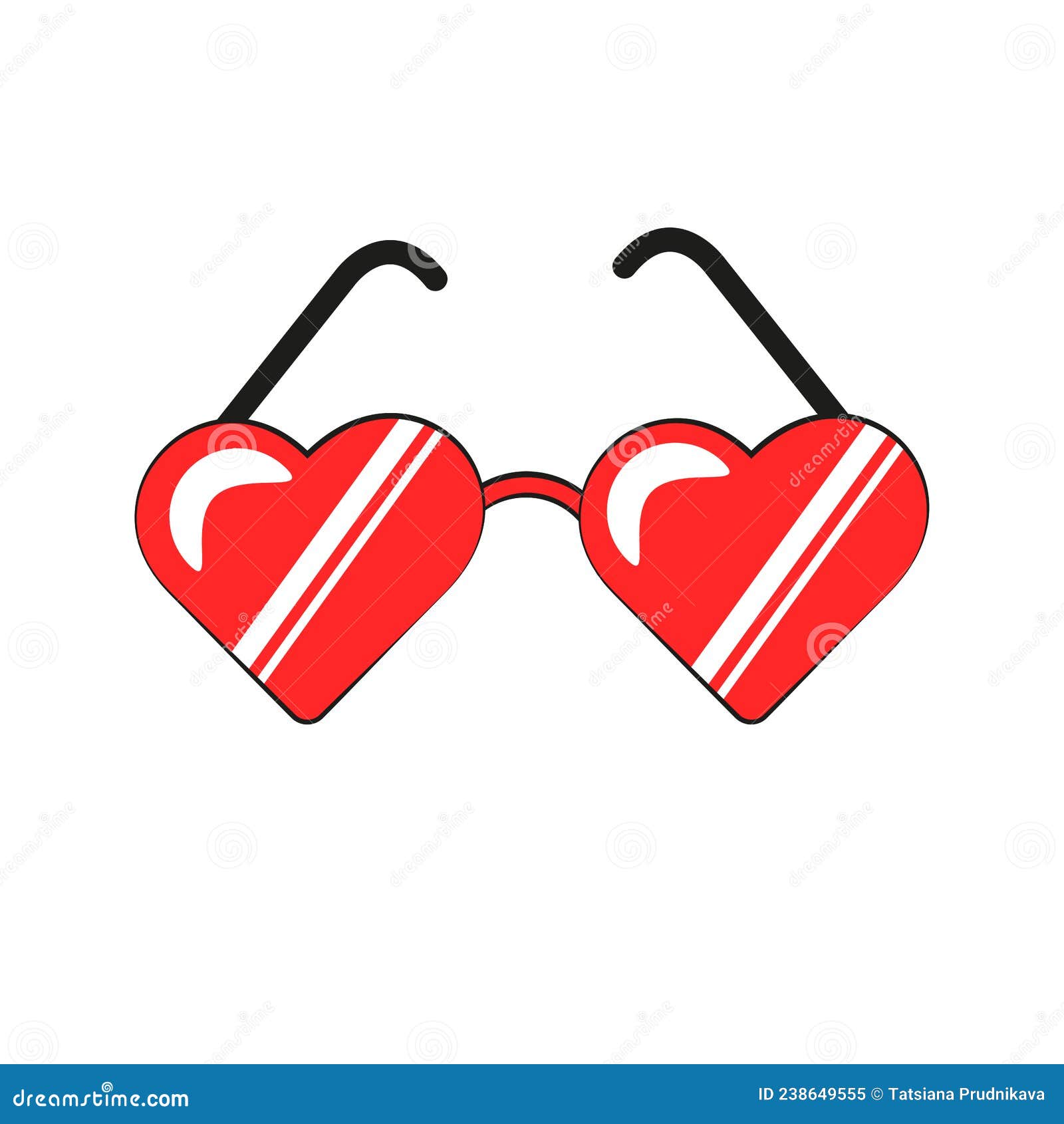 Heart Shaped Sunglasses Groove Style Stock Vector Illustration of