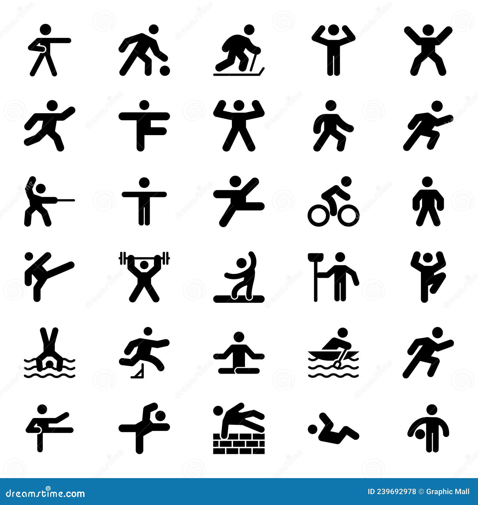 Glyph Icons for Pictograms. Stock Vector - Illustration of pictogram ...