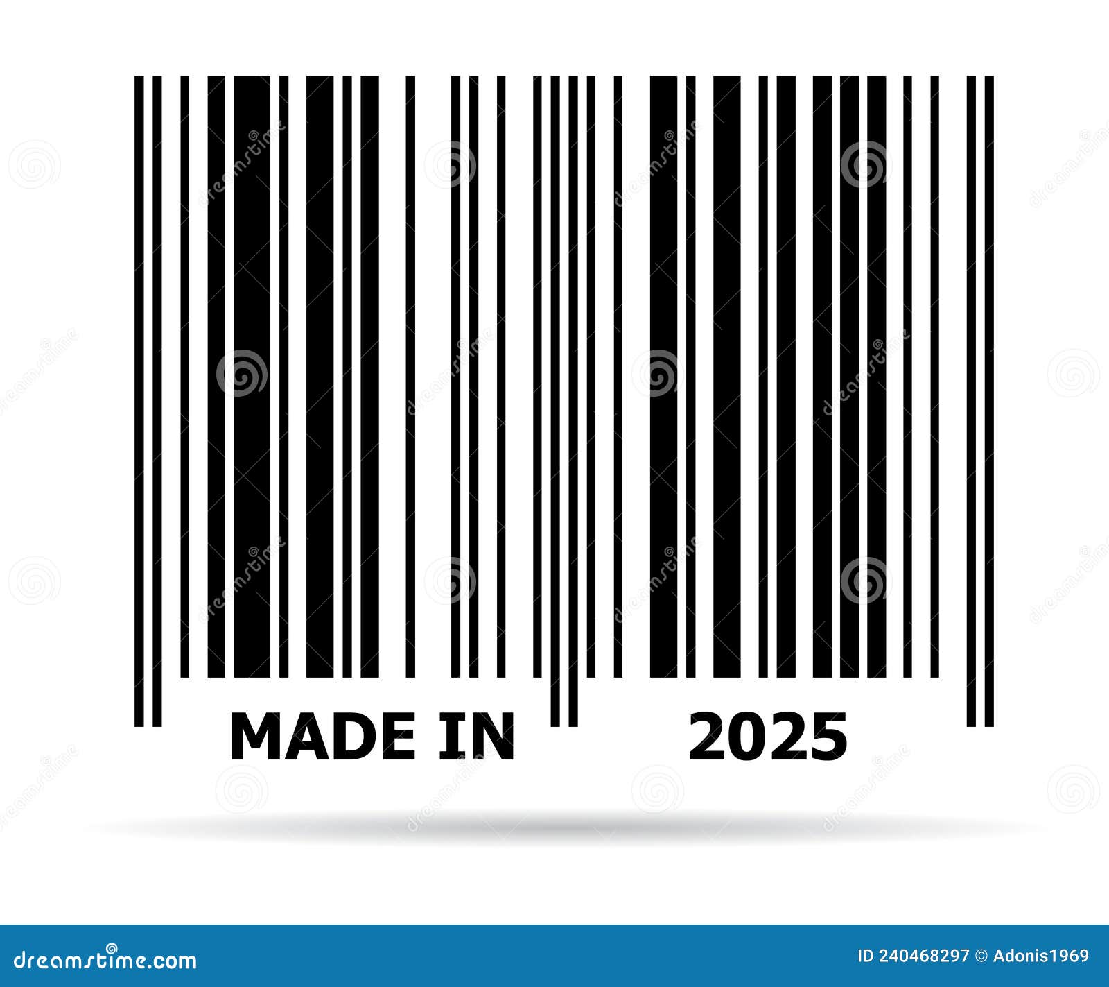 Made in 2025 with Barcode on White Stock Illustration Illustration of feast, decoration 240468297
