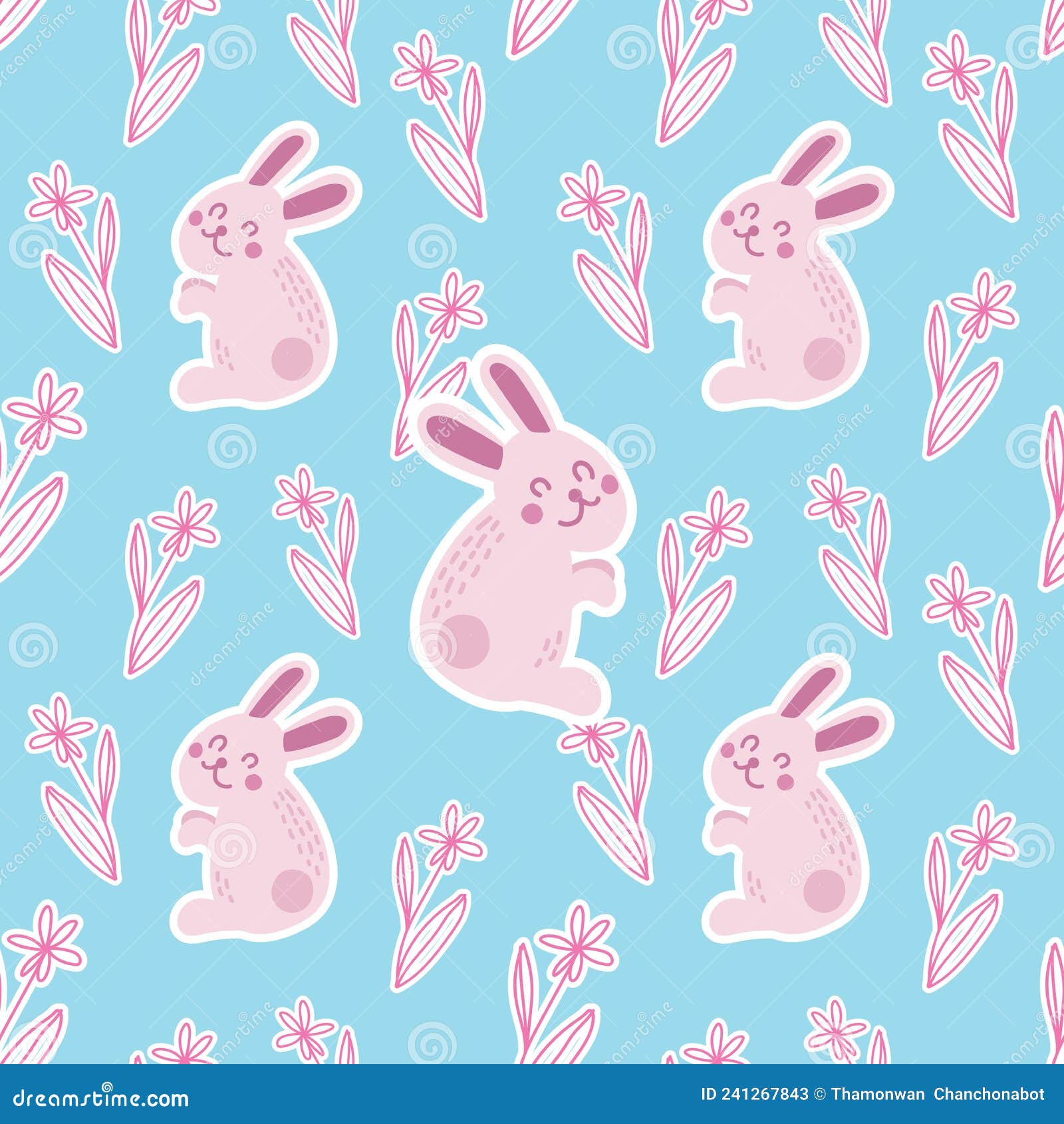 Easter Egg and Bunny Cute Elements Stock Vector - Illustration of ...