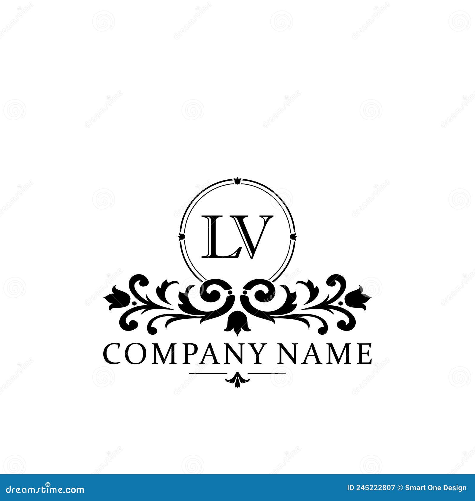 Initial lv letter logo design template luxury Vector Image