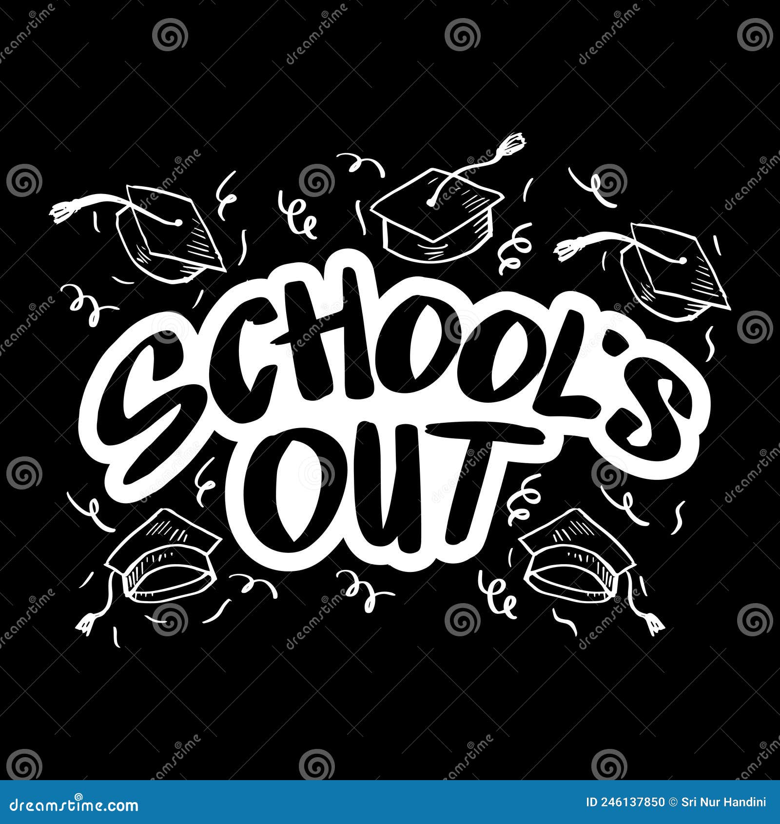 school`s out lettering.