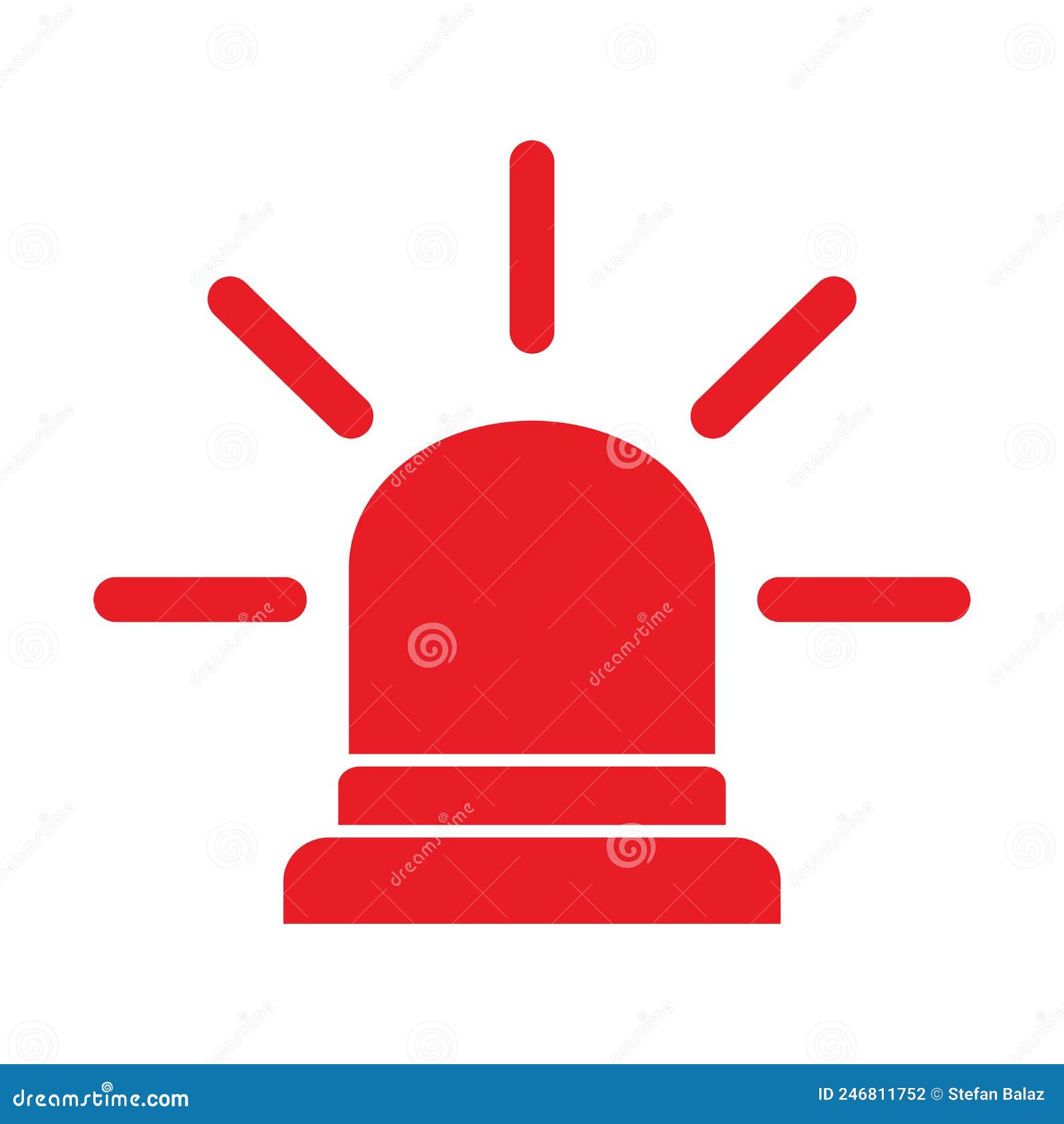 Police Siren Icon. Flat Illustration Of Police Siren Vector Icon