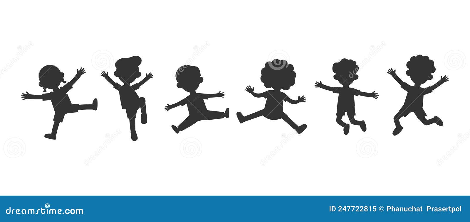 Kids jumping. Silhouettes of boy. Children party. Kids camp sport  illustration. Jump kids on white background. Stock Vector by  ©sofiartmedia.gmail.com 119360696