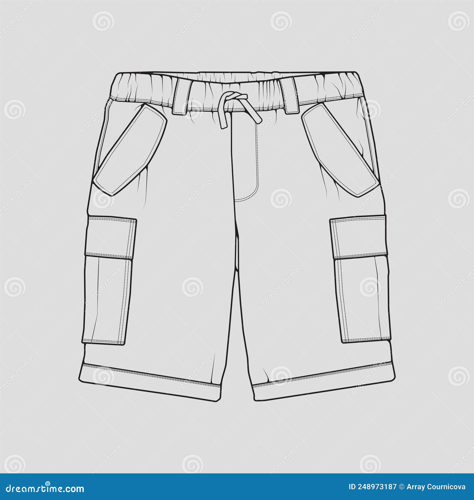 Short Pants Outline Drawing Vector, Short Pants in a Sketch Style ...