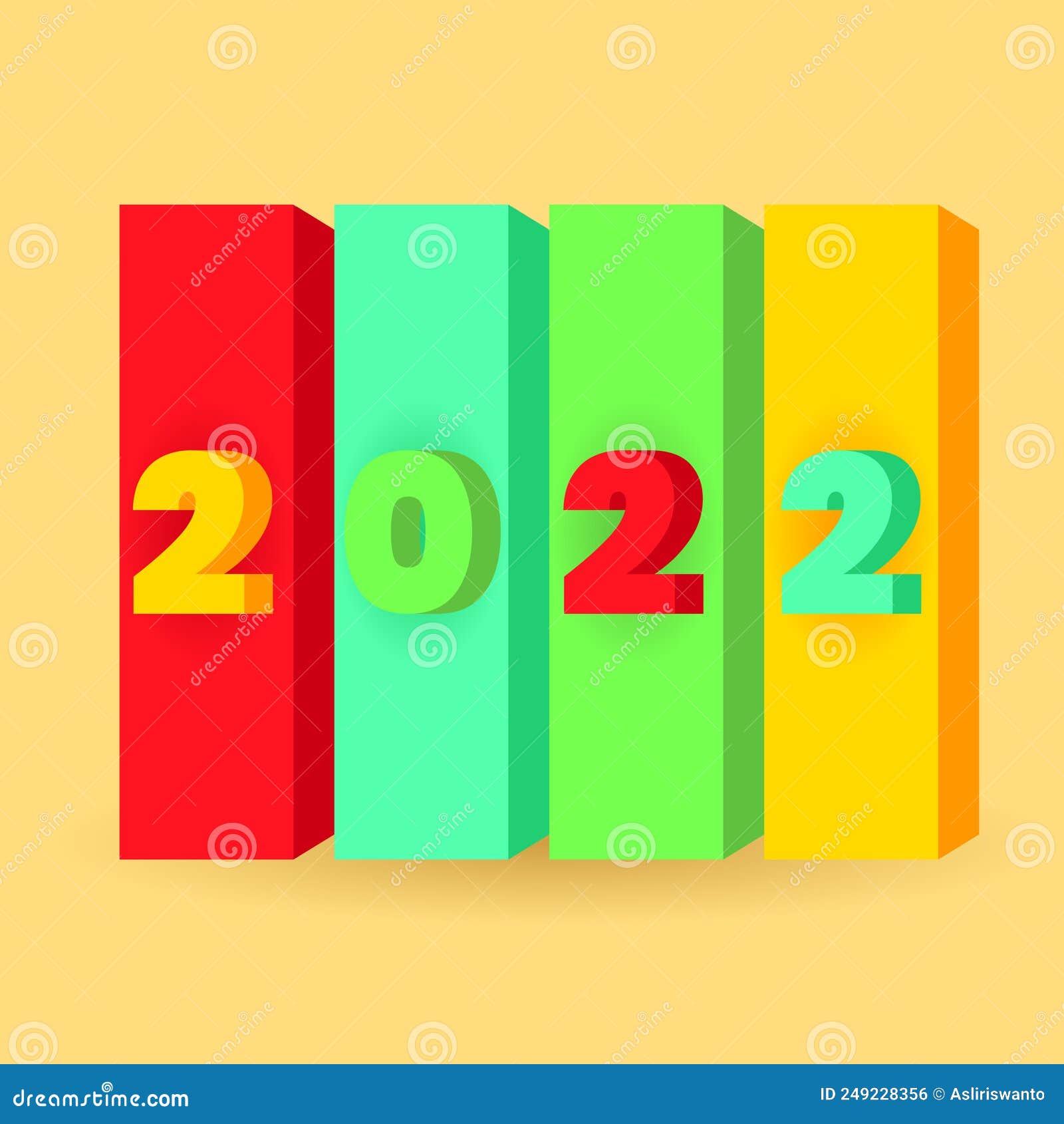 Happy New Year 2022 Text Effect 3d Colorful Abstract and Creative  