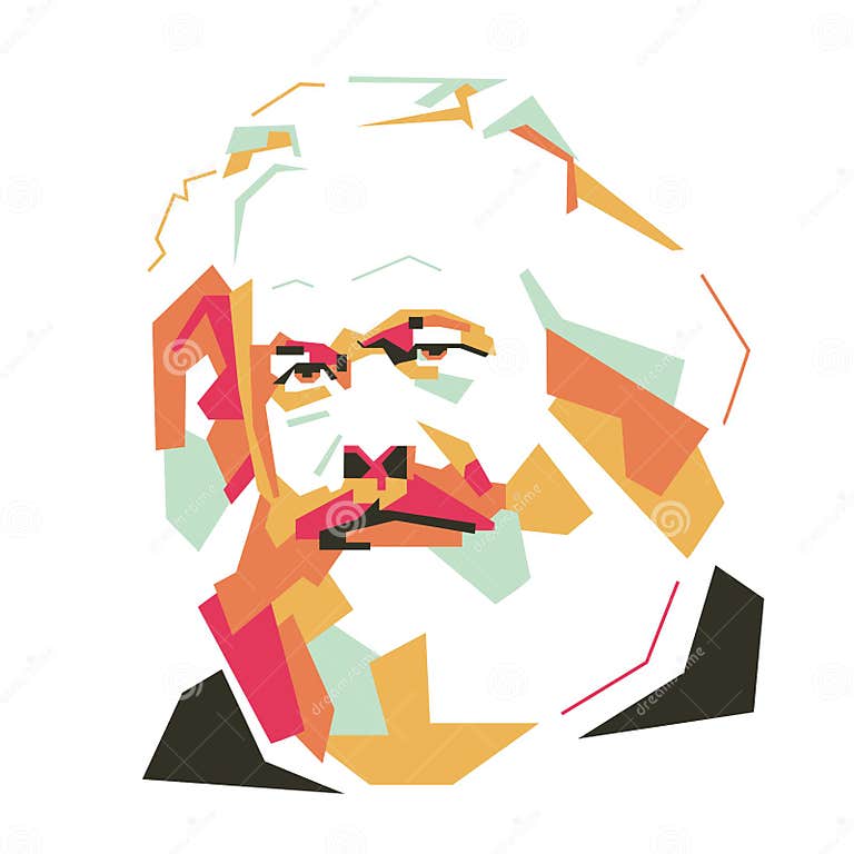 Karl Marx Simple Colour Illustration Editorial Image Illustration of antique, historian 250305410