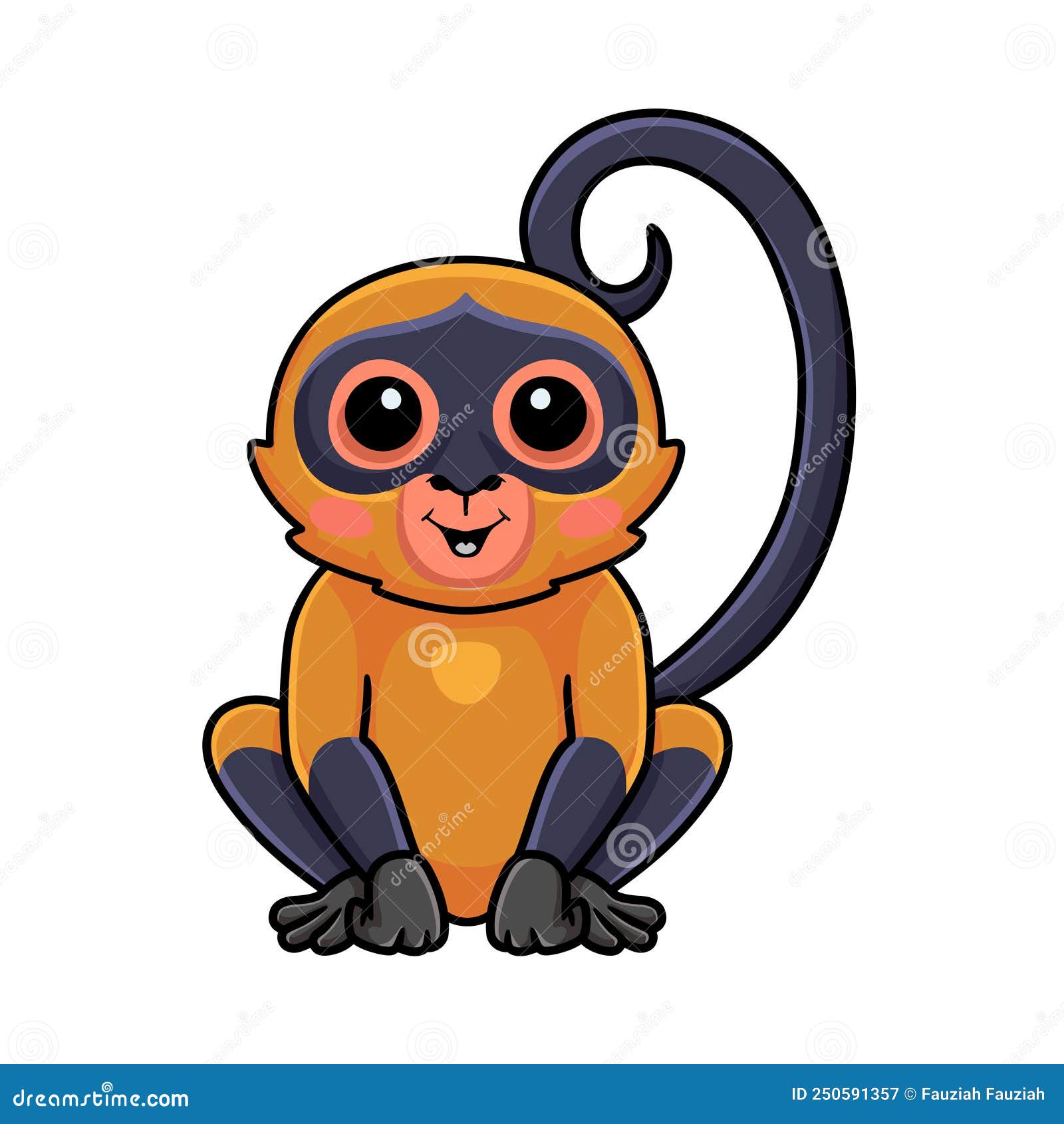 Cute Spider Monkey Cartoon Sitting Stock Vector - Illustration of ...