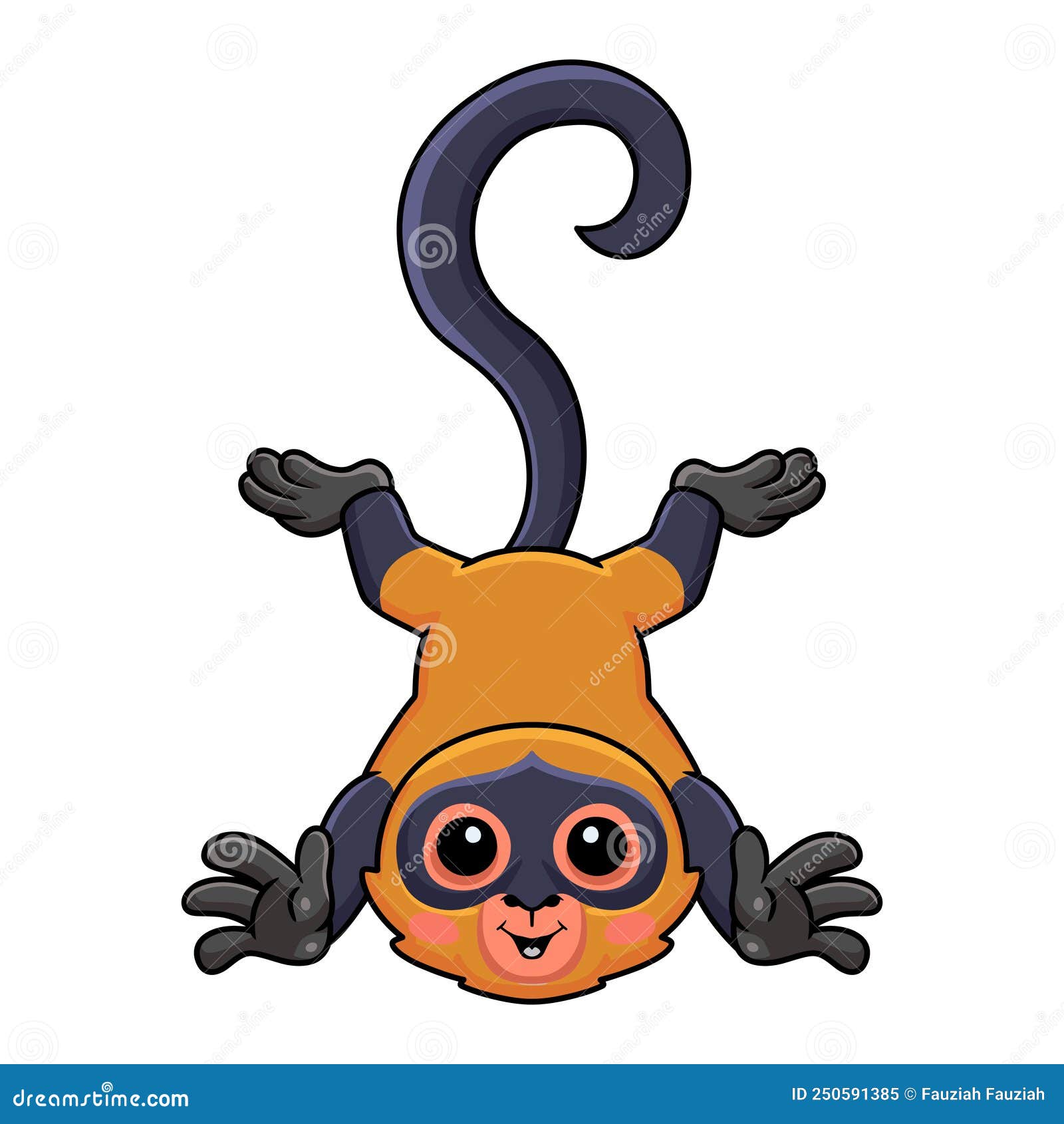 Cute Spider Monkey Cartoon Posing Stock Vector - Illustration of exotic ...