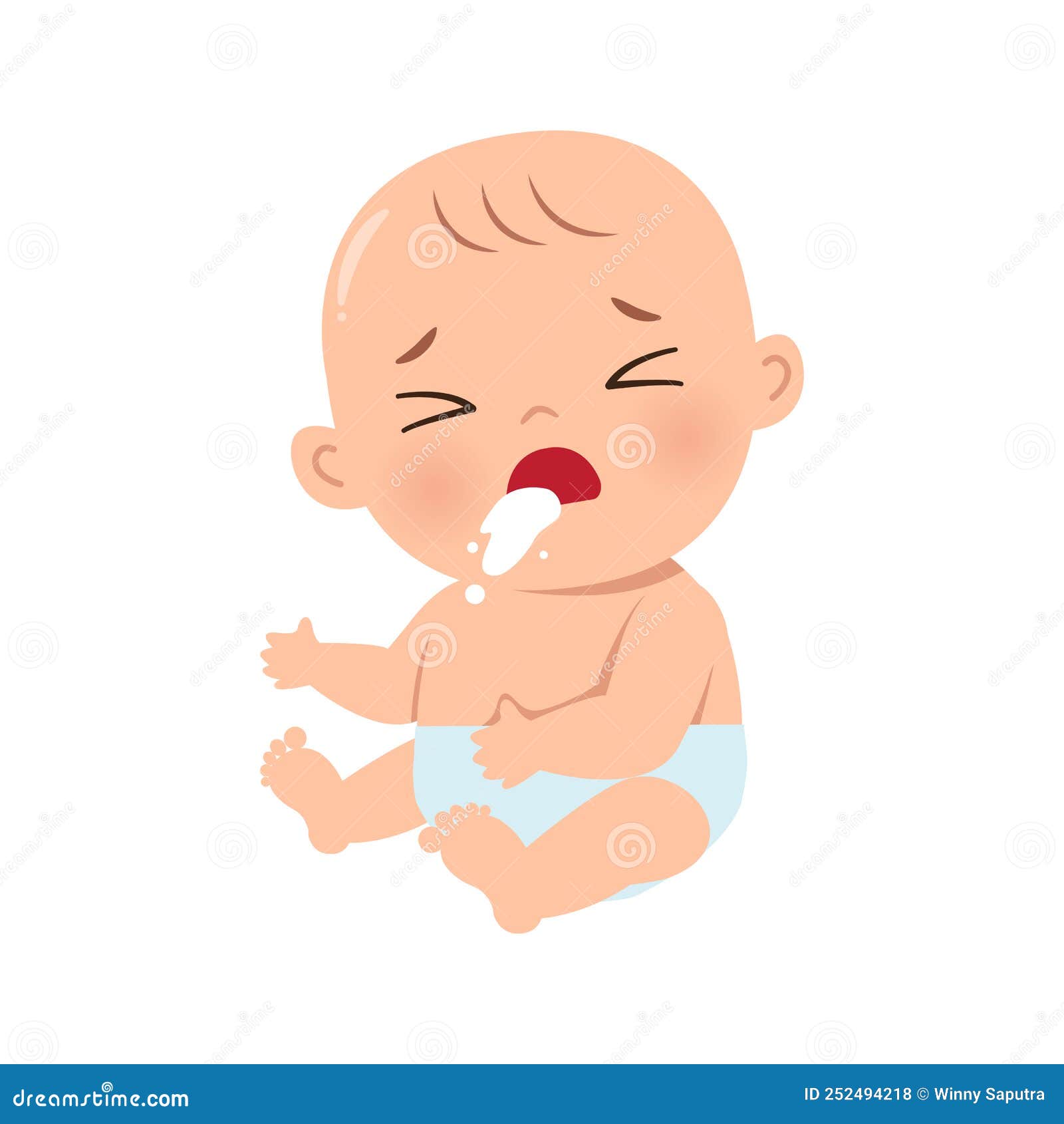Baby Vomiting Milk Illustration Stock Vector Illustration of reflux