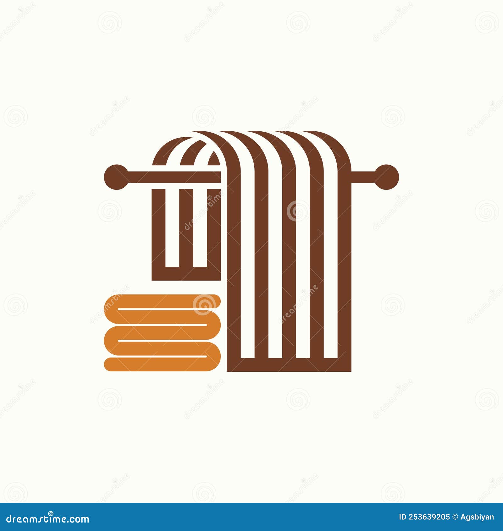 Simple and Unique Clothesline and Towel Folds in 3d Image Graphic Icon