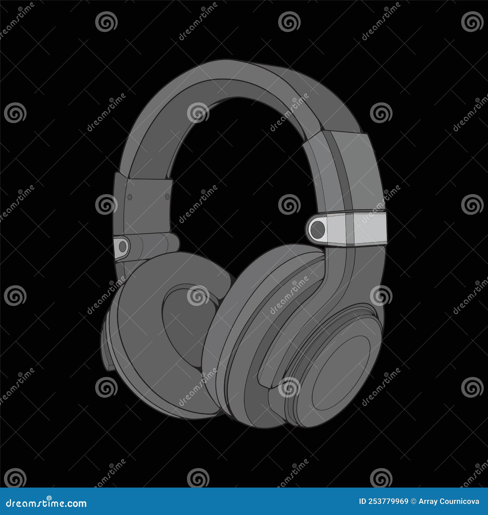 Line Art Headphones Vector Illustration, Music Concept, Line Art Vector ...