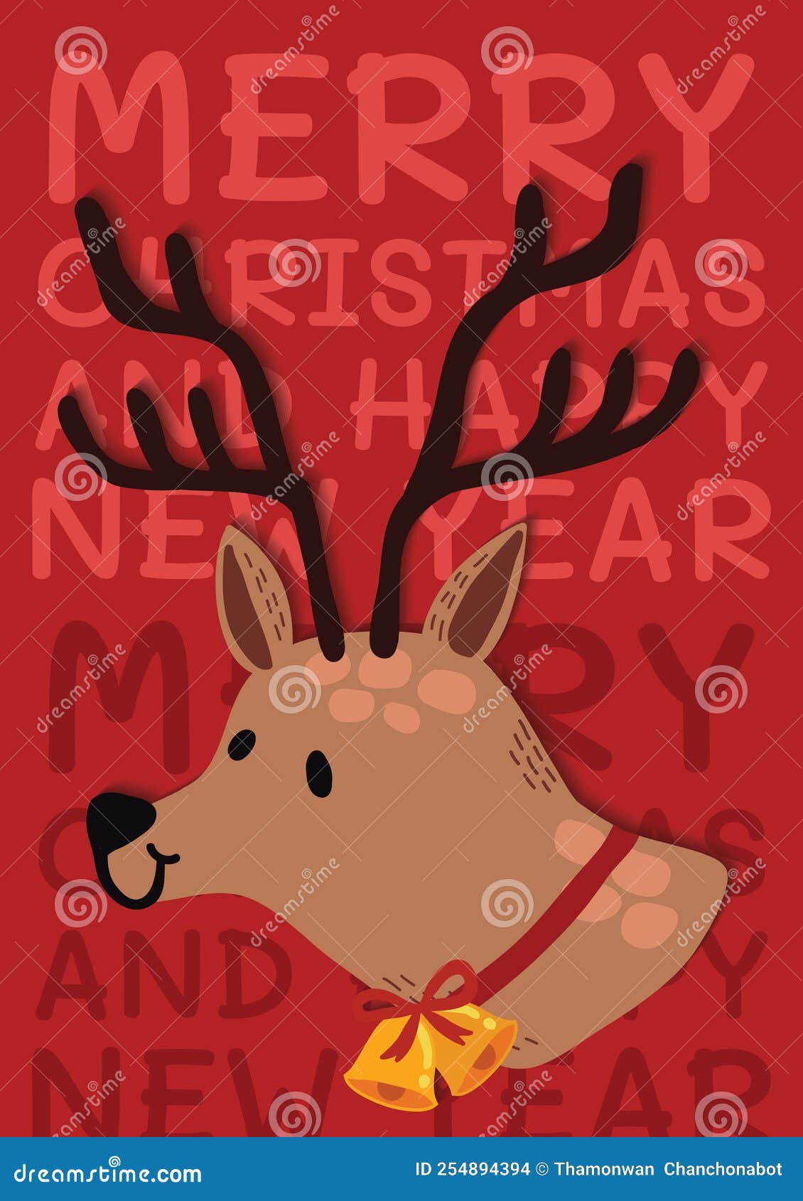 Cute Christmas Card Design Vector Stock Vector Illustration of claus, merry 254894394