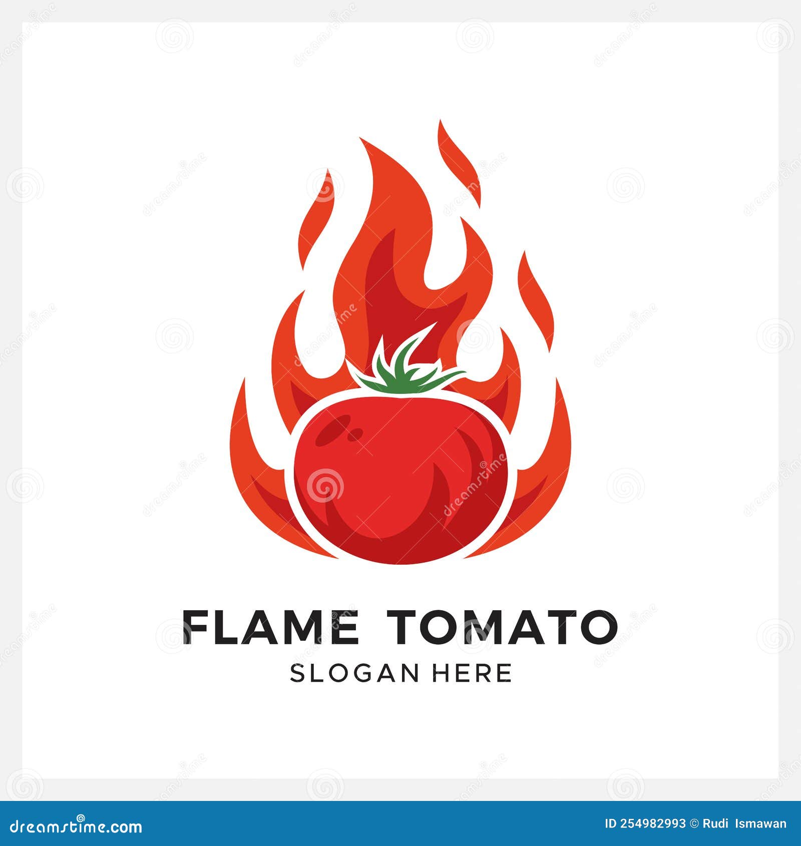 Tomato Flame Logo Design Vector Stock Illustration Illustration of