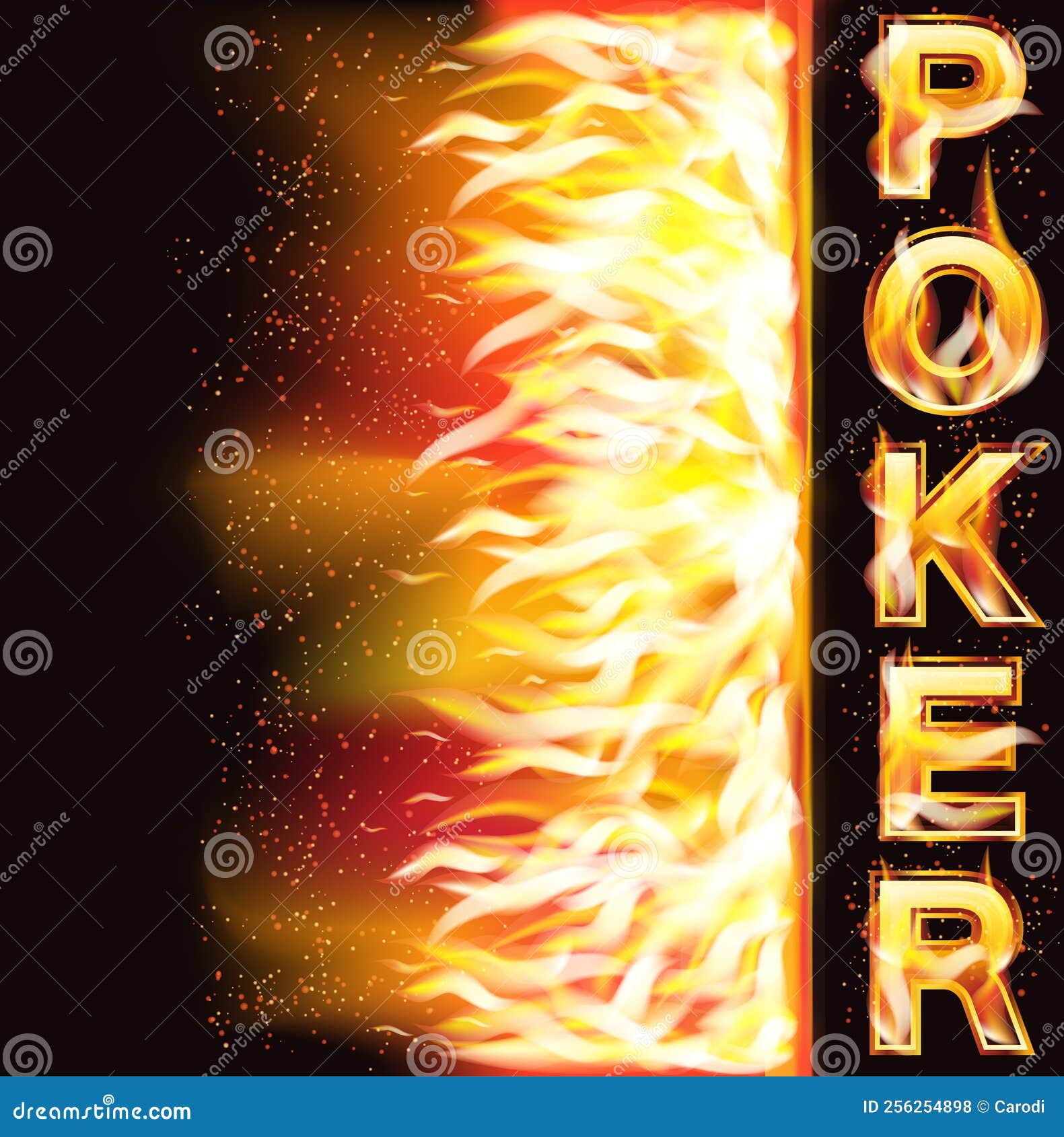 Poker fire banner, vector stock vector. Illustration of flame 256254898