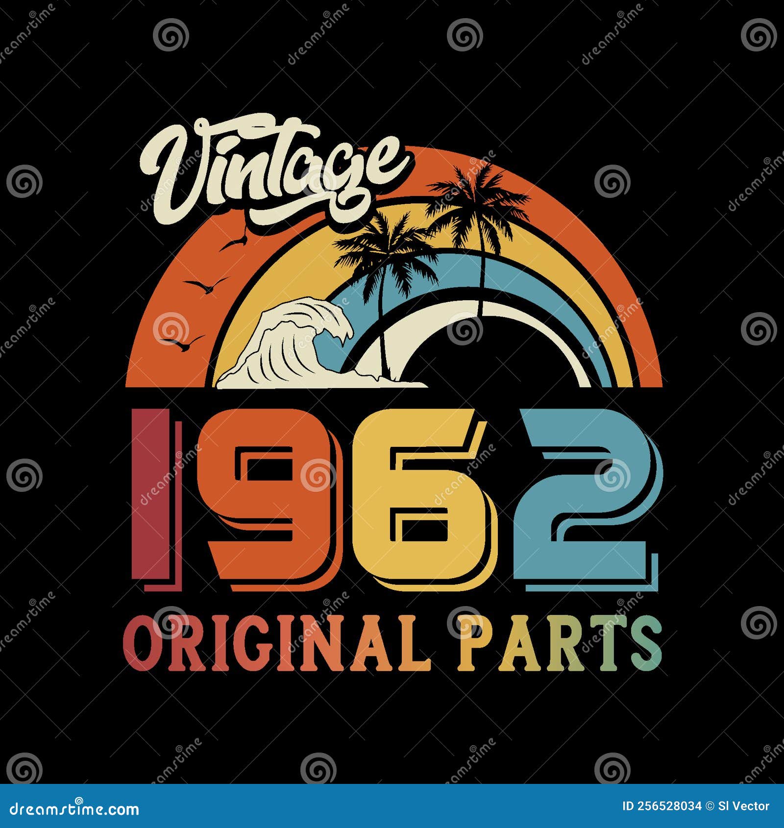 1962 Vintage T Shirt Design Vector, Vintage Design | CartoonDealer.com ...