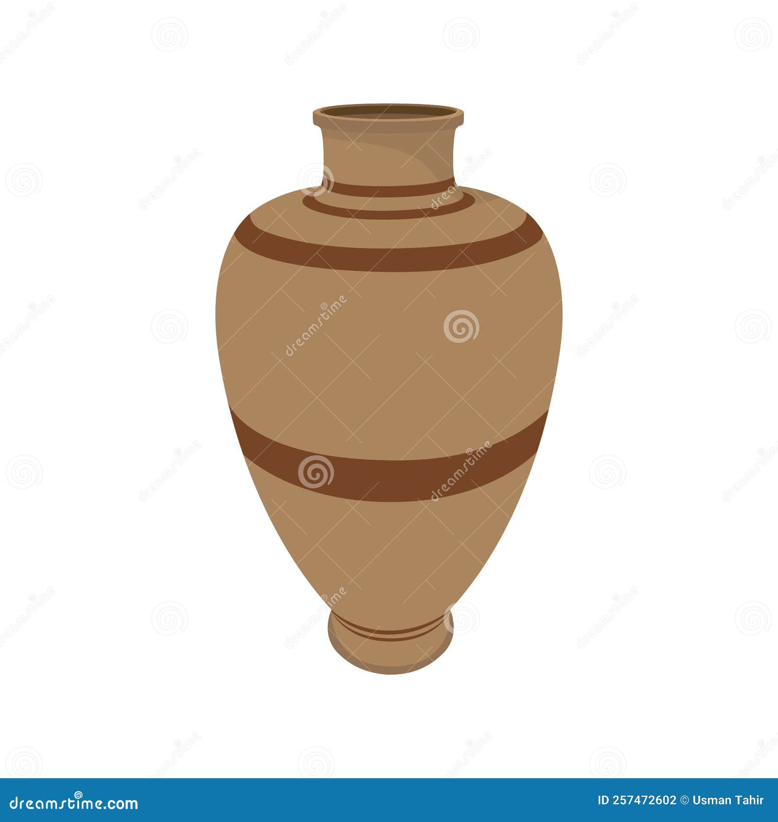 Clay pot, flower vase stock vector. Illustration of object 257472602