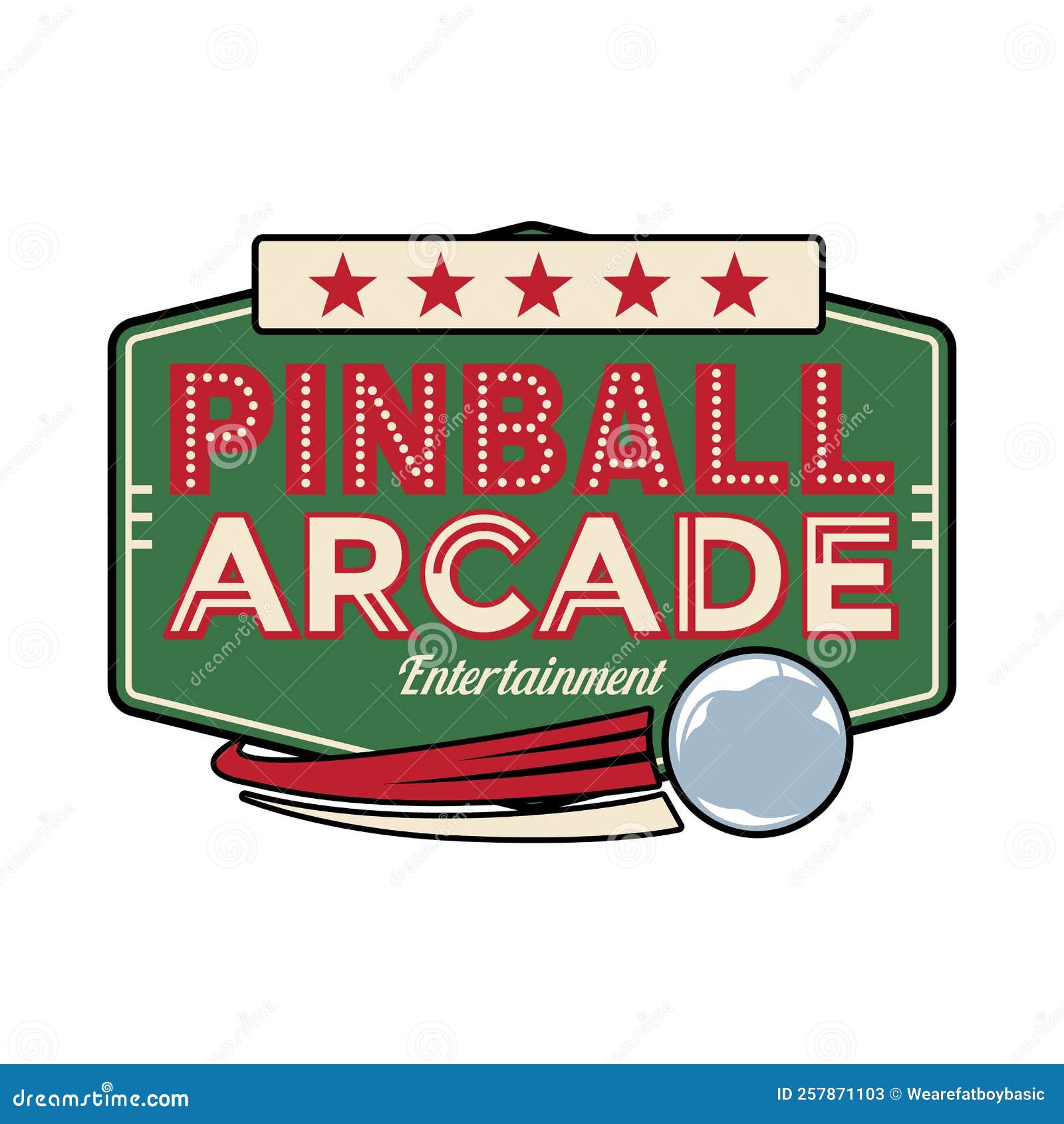 Pinball Game Arcade Vintage Retro Badge Emblem Hipster Logo Vector Icon Illustration. Pinball