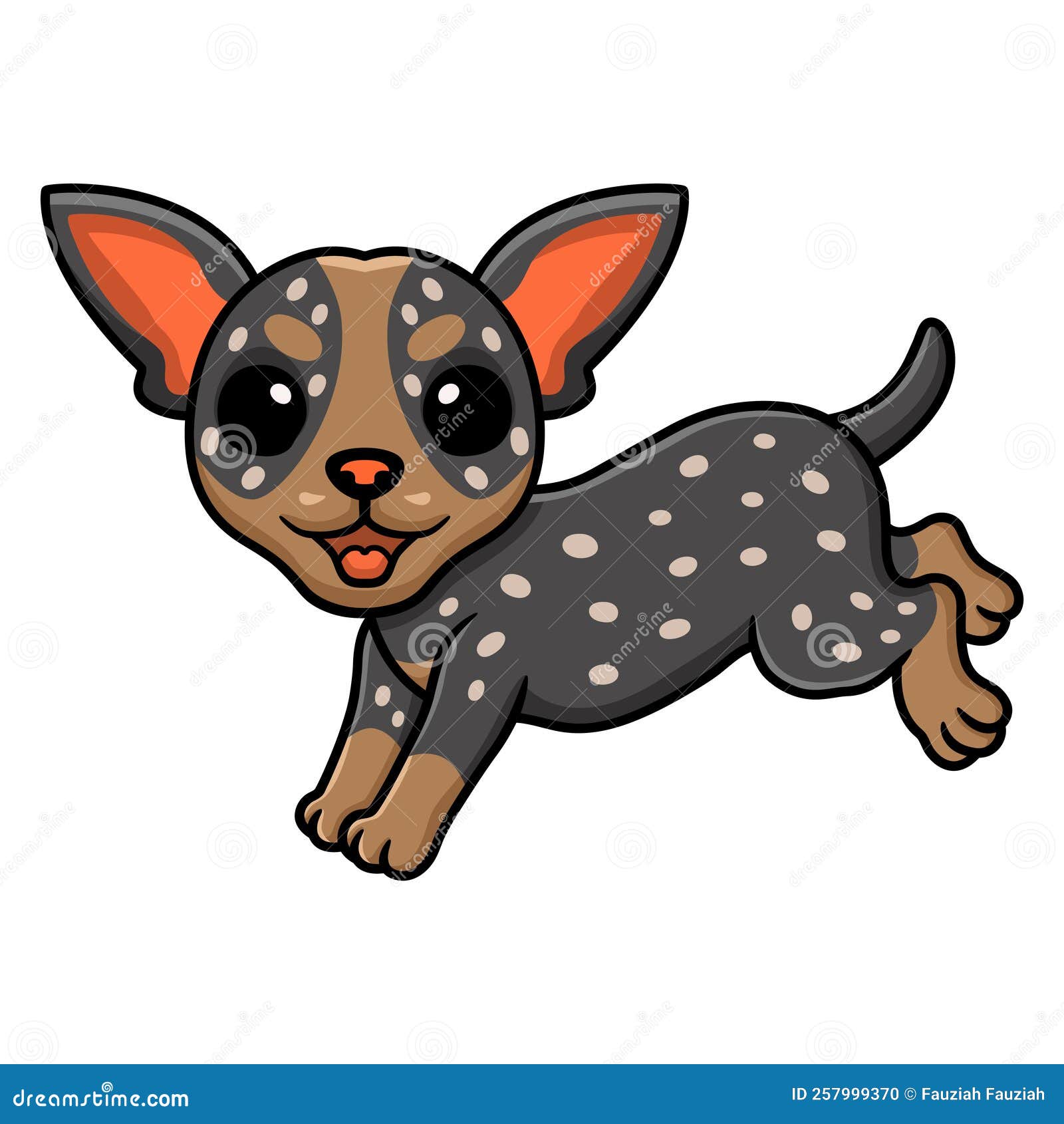 Cute Australian Cattle Dog Cartoon Stock Vector Illustration of