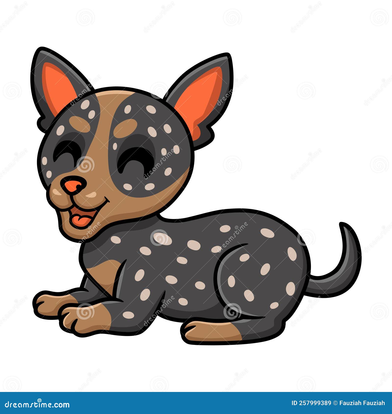 Cute Australian Cattle Dog Cartoon Stock Vector Illustration of