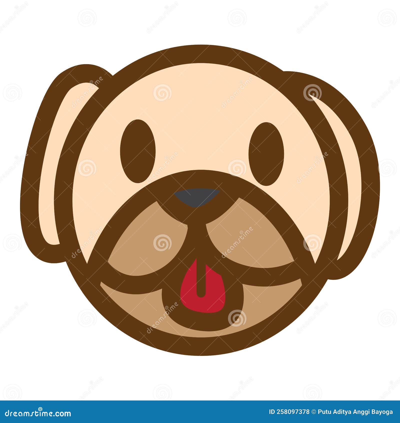 Cartoon dog head stock vector. Illustration of vector 258097378