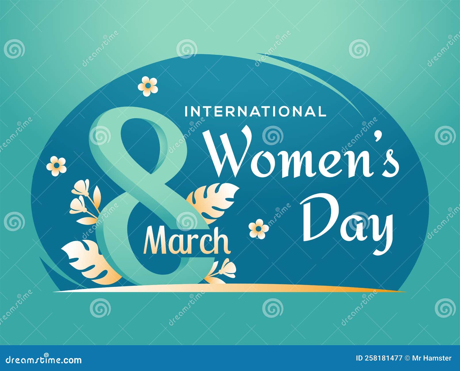International Women S Day March 8 Poster Background Stock Vector