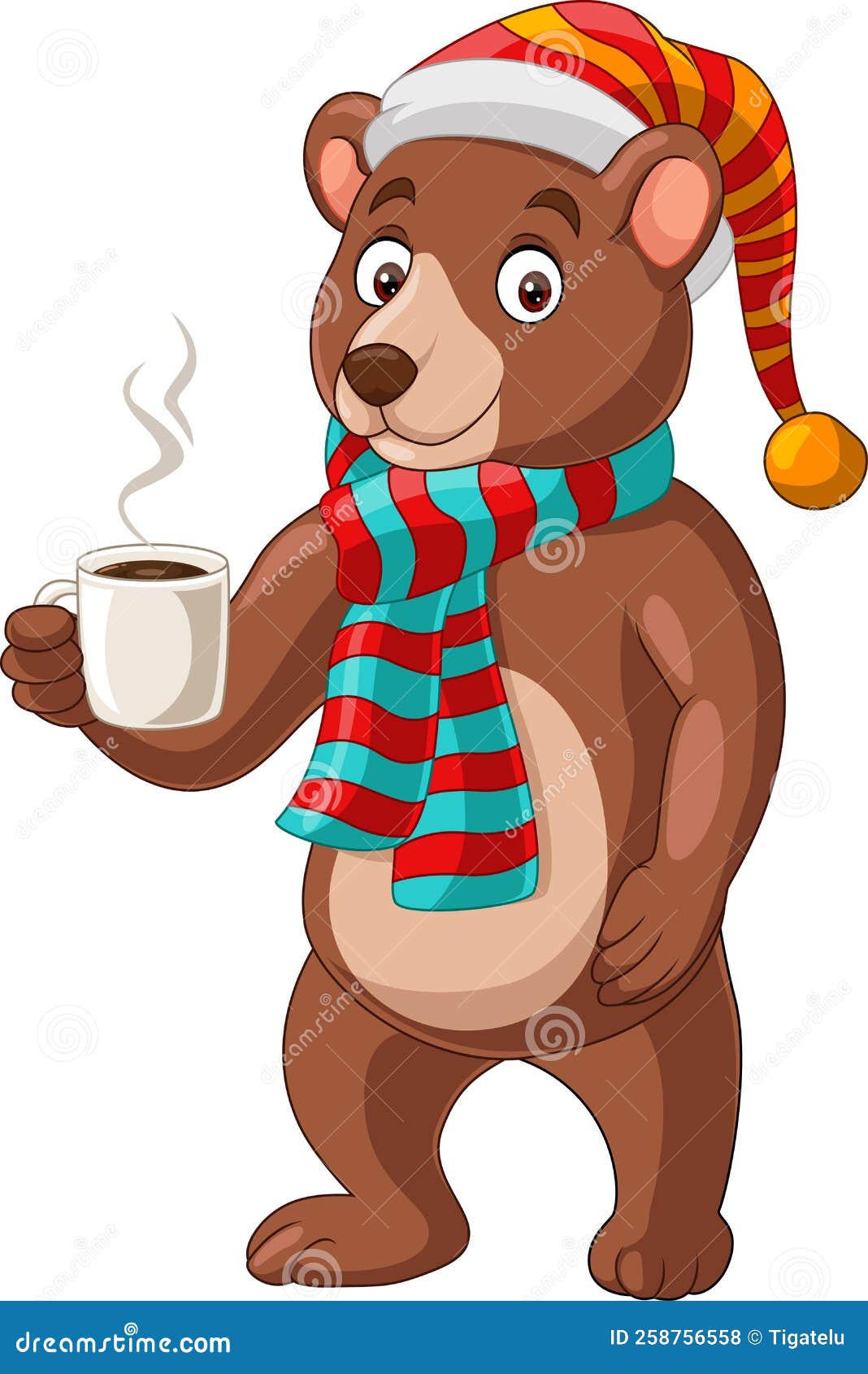 cute-bear-cartoon-wearing-scarf-and-hat-holding-hot-coffee-stock-vector