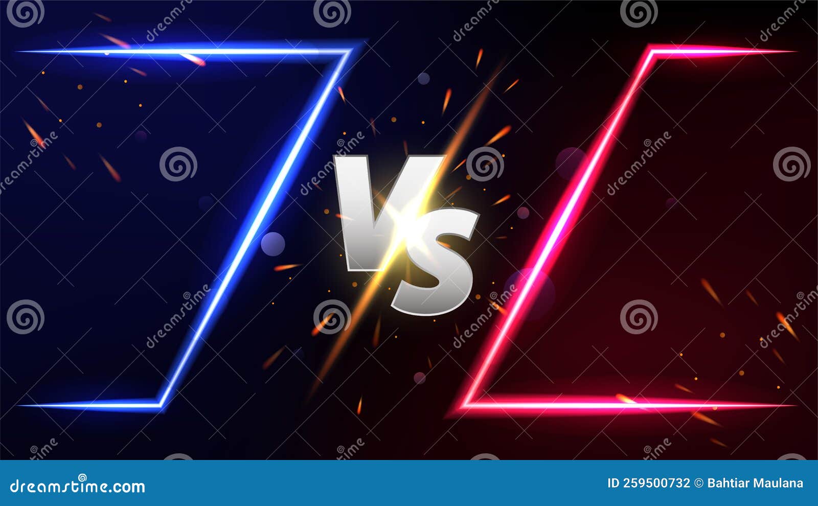 Versus Screen Design Banner. Competition Vs Game Match, Martial Arts Vs