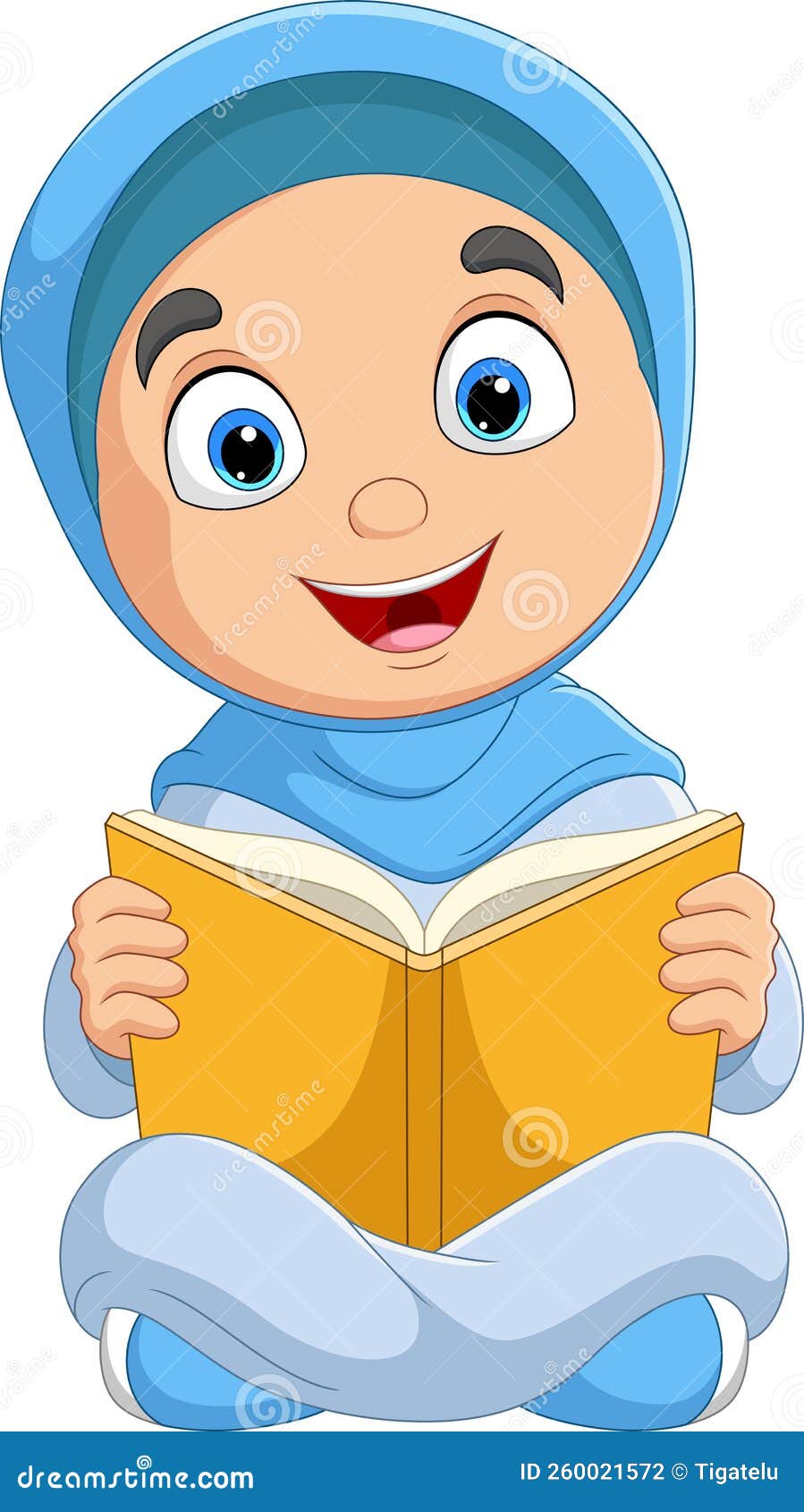 cartoon-muslim-girl-reading-a-book-stock-vector-illustration-of-learn