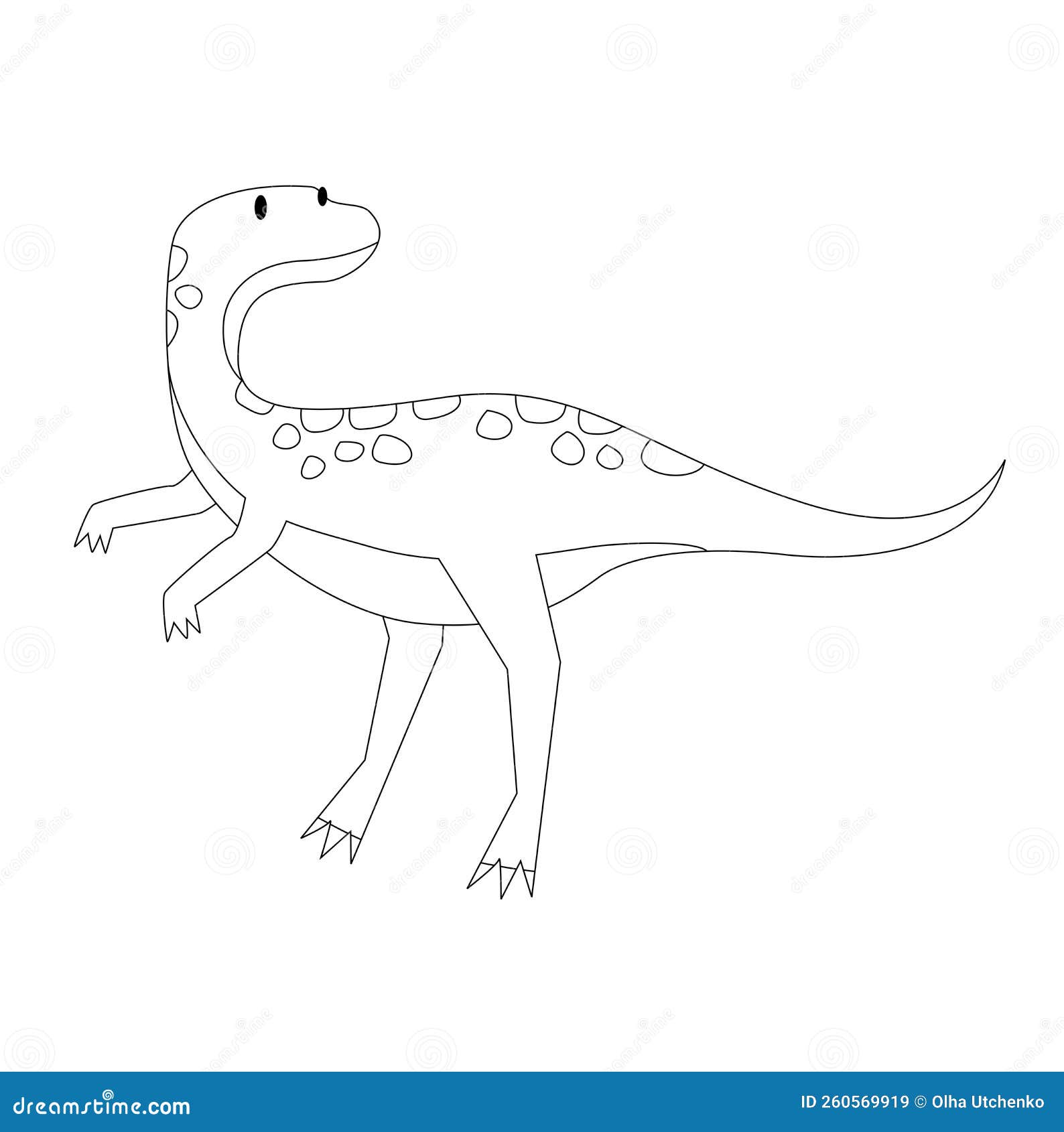 Velociraptor Coloring Page For Kids Cartoon Vector | CartoonDealer.com #242441689