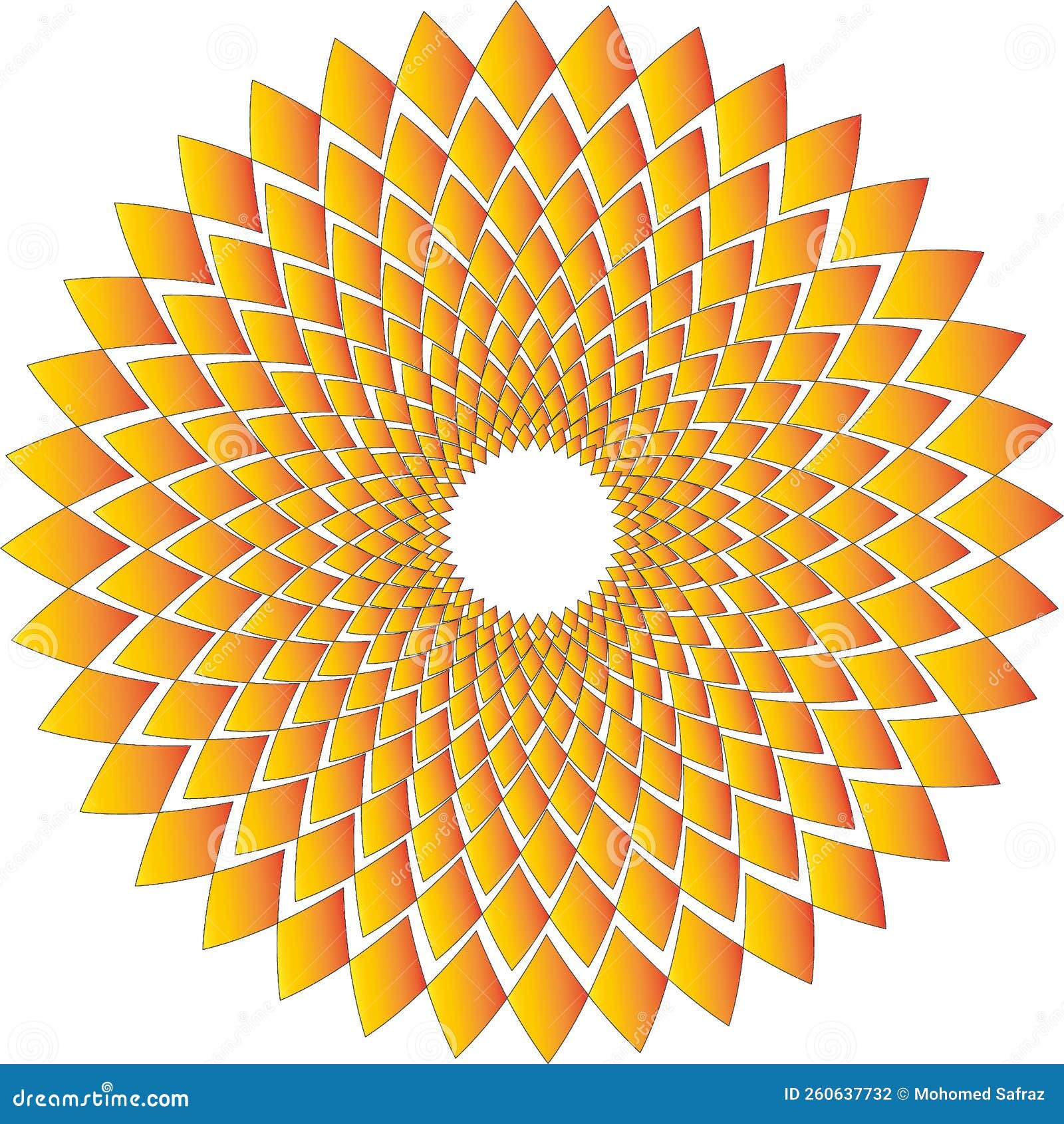 Colorful Illustration Yellow and Orange Flower Art Design and Logo