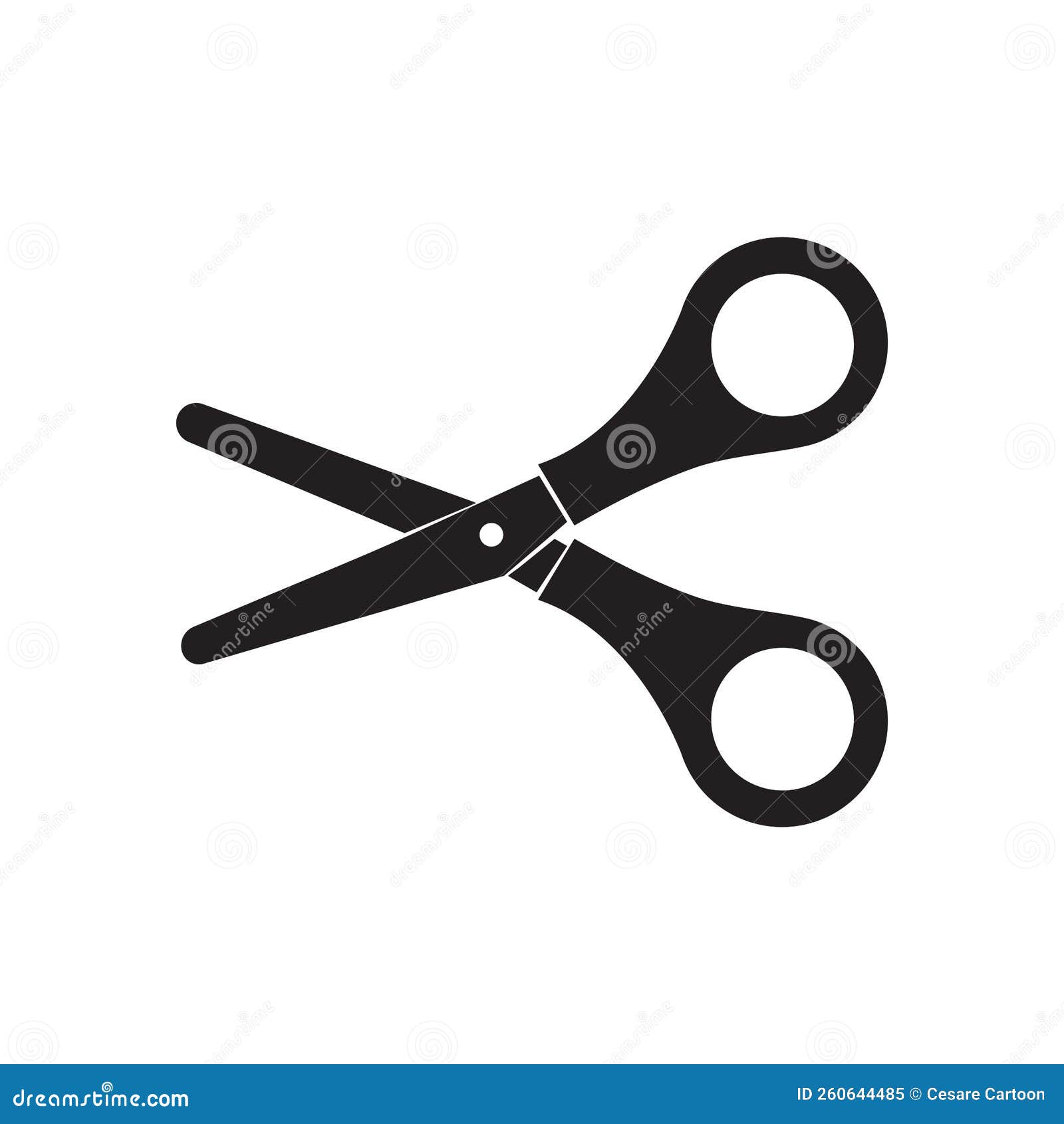 Flat black scissors stock vector. Illustration of icon 260644485