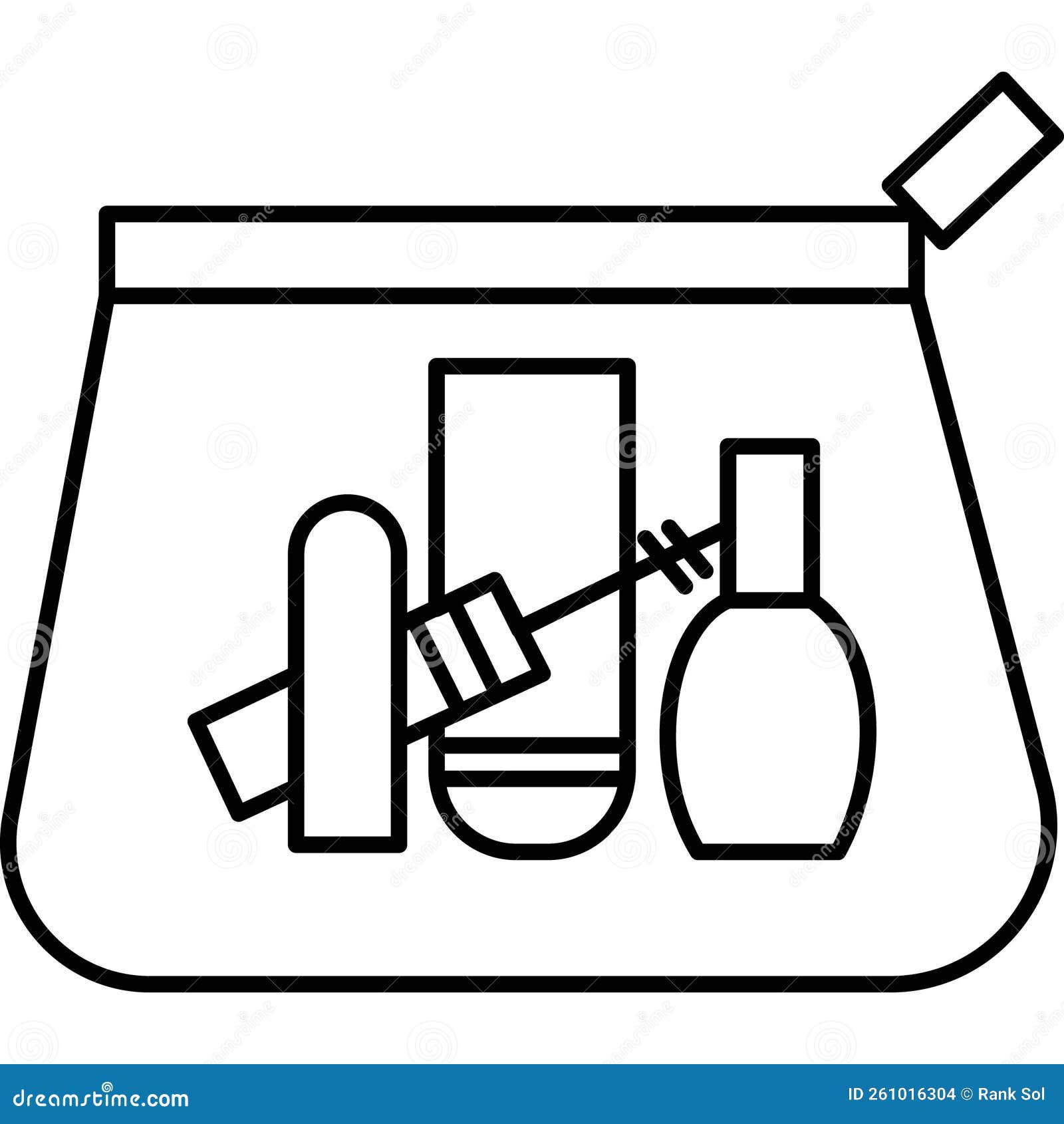 Makeup Bag Which Can Easily Modify or Edit Stock Vector Illustration of print, cosmetics