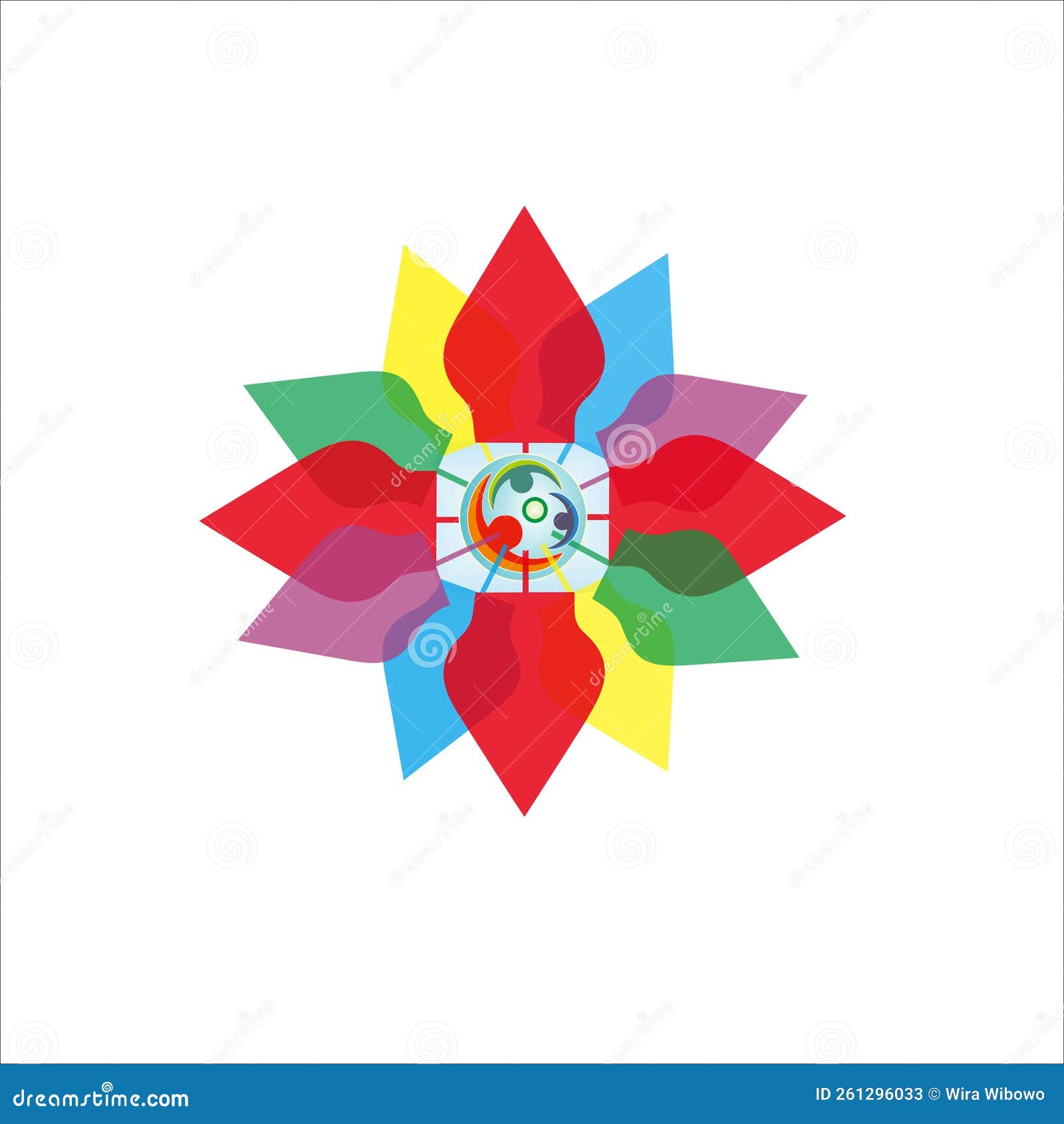 Print Gunungan Wayang Flower Logo Design for Your Brand, Name and Company Identity Stock Vector