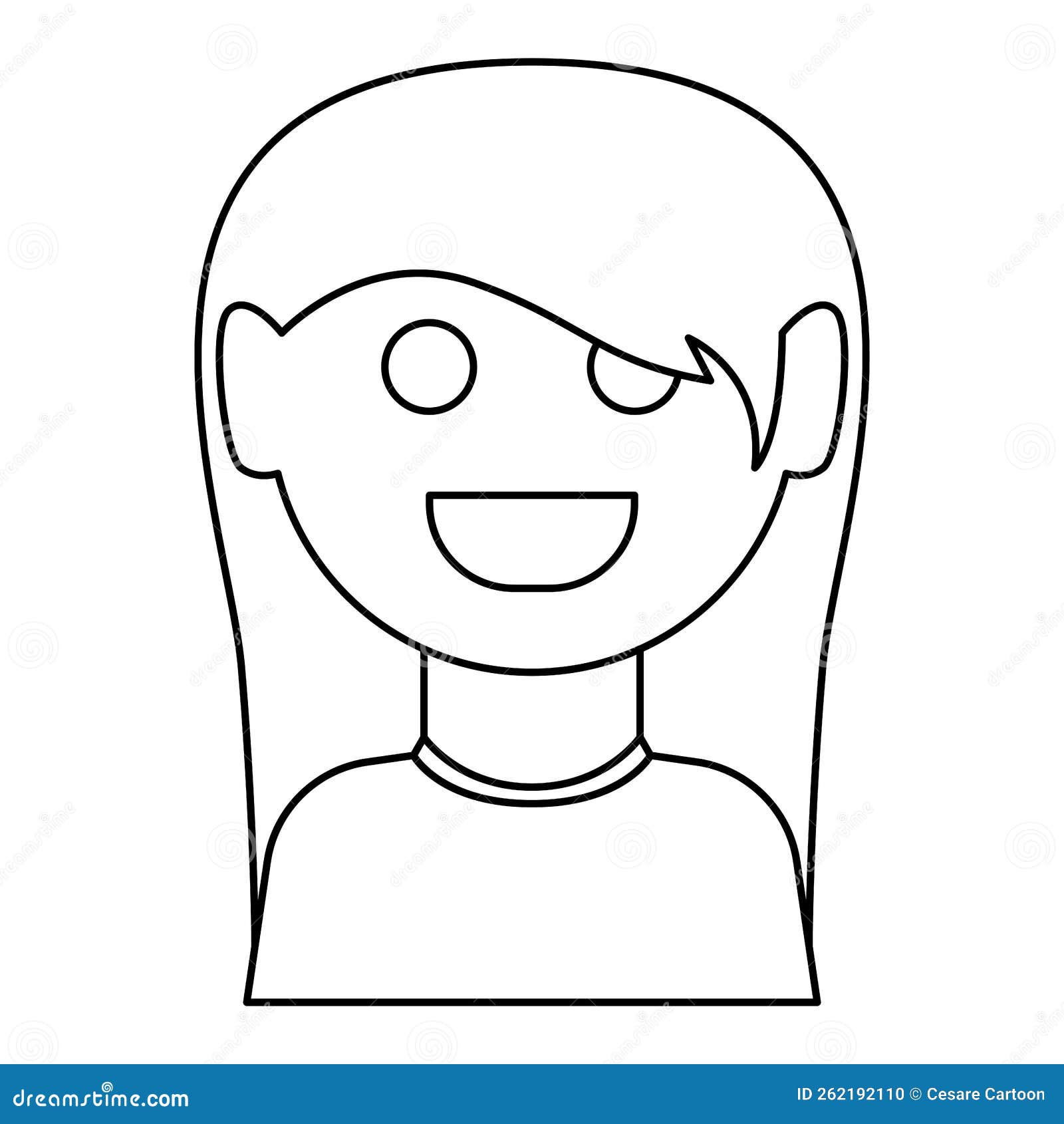 Thin line avatar girl stock vector. Illustration of girl - 262192110