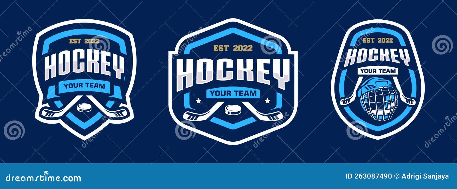 Hockey Tournament Sport Logo Template. Set Of Hockey Logos. Sport