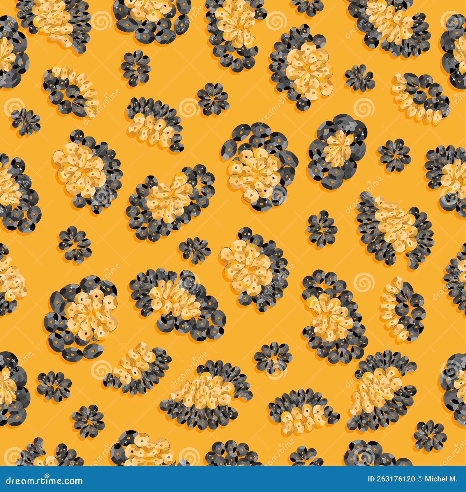 Modern Jaguar Animal Print Sequin Vector Backgroun Pattern Seamless