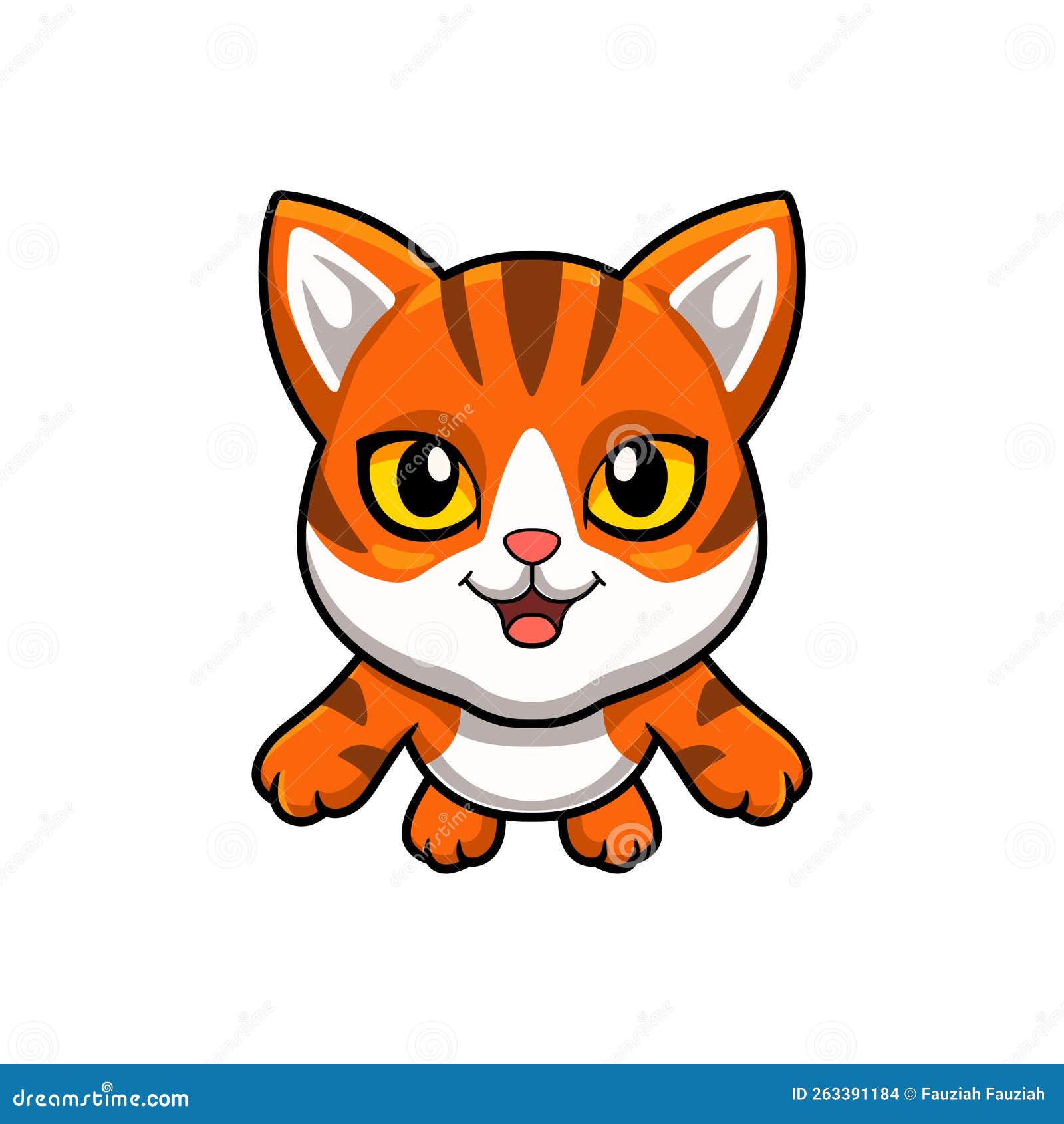 Cute Orange Tabby Cat Cartoon Flying Stock Vector Illustration of