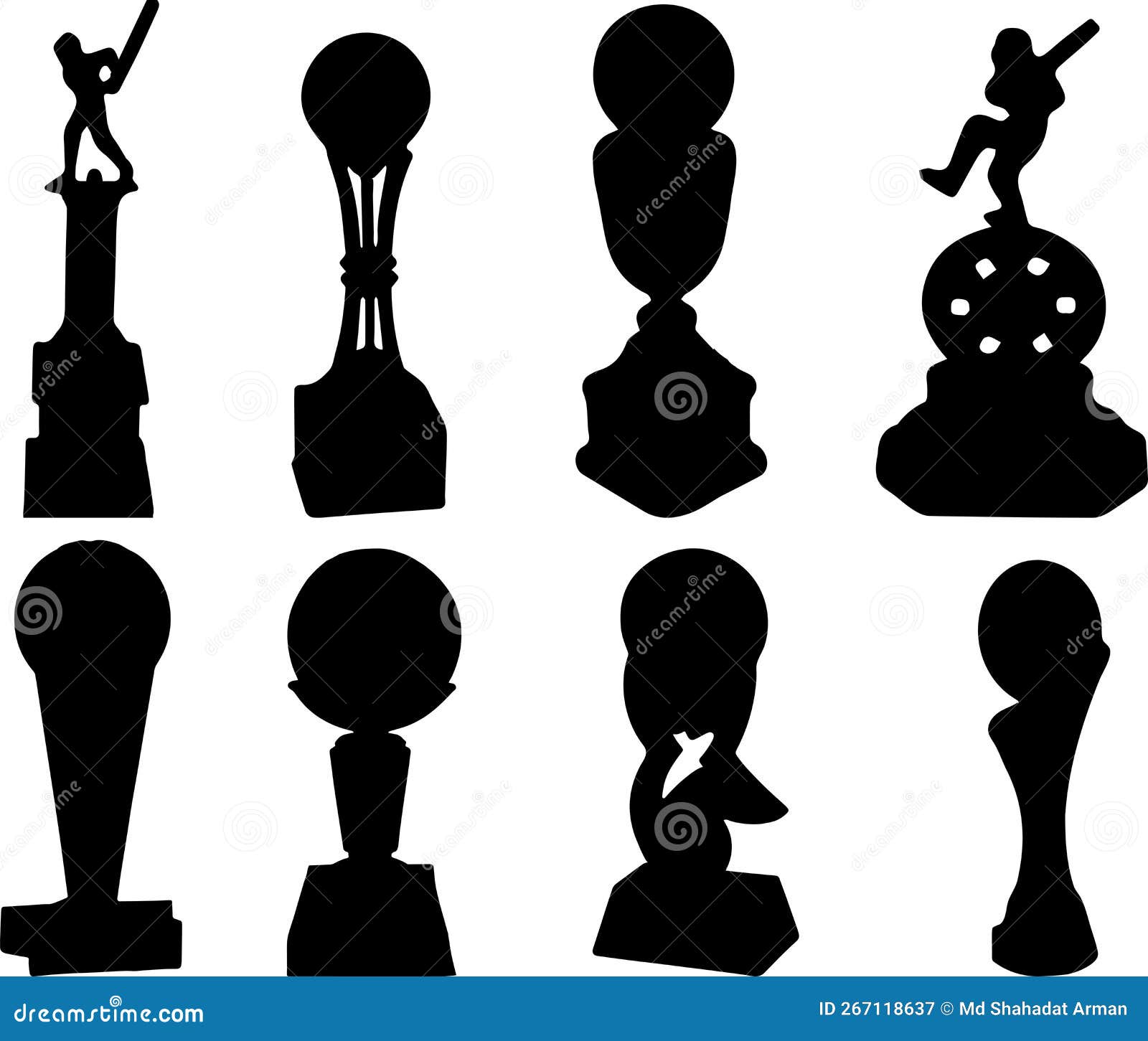 Set Of Trophy Silhouette Vector Art | CartoonDealer.com #285412009