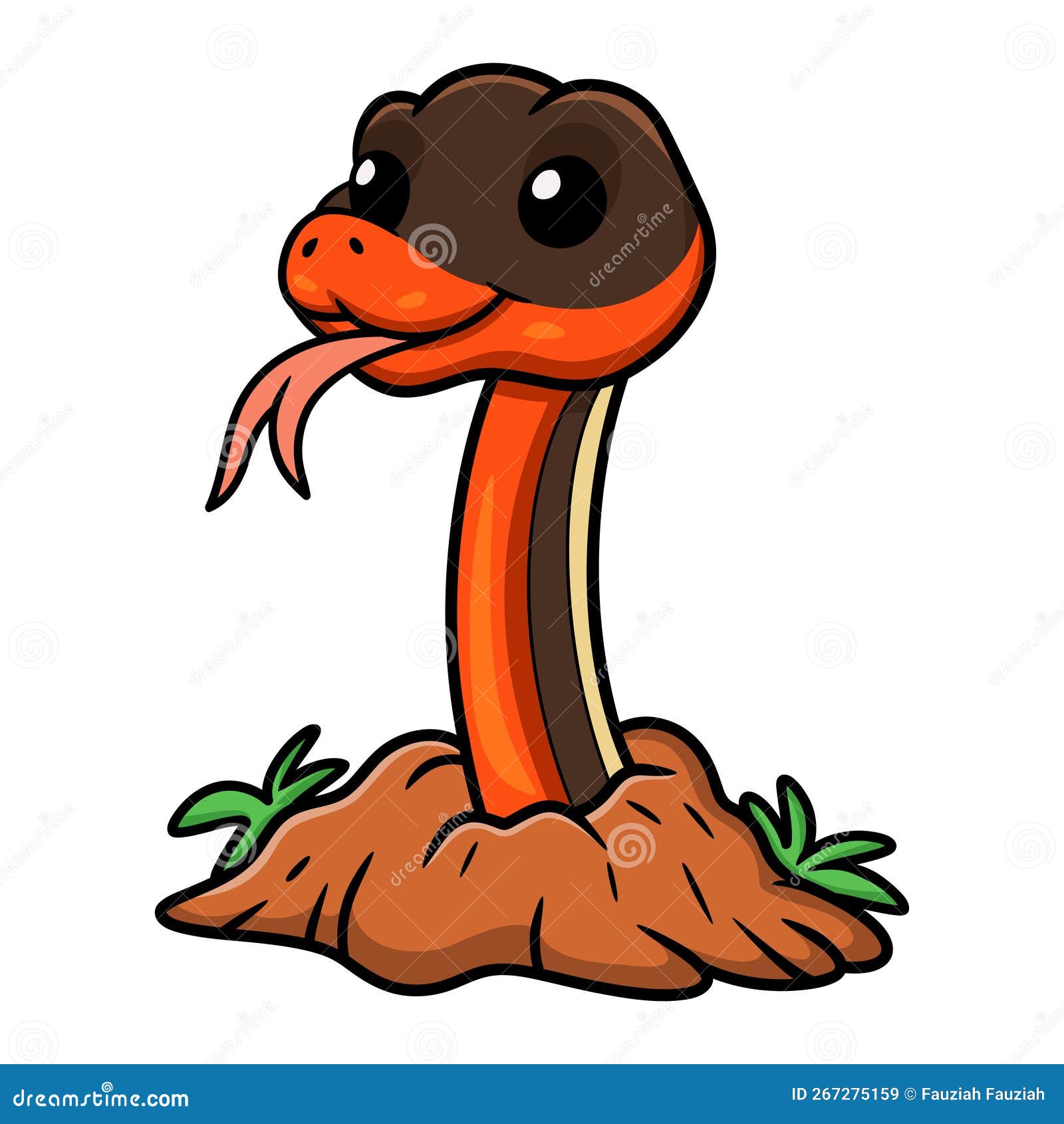 Cute Garter Snake Cartoon Out from Hole Stock Vector - Illustration of