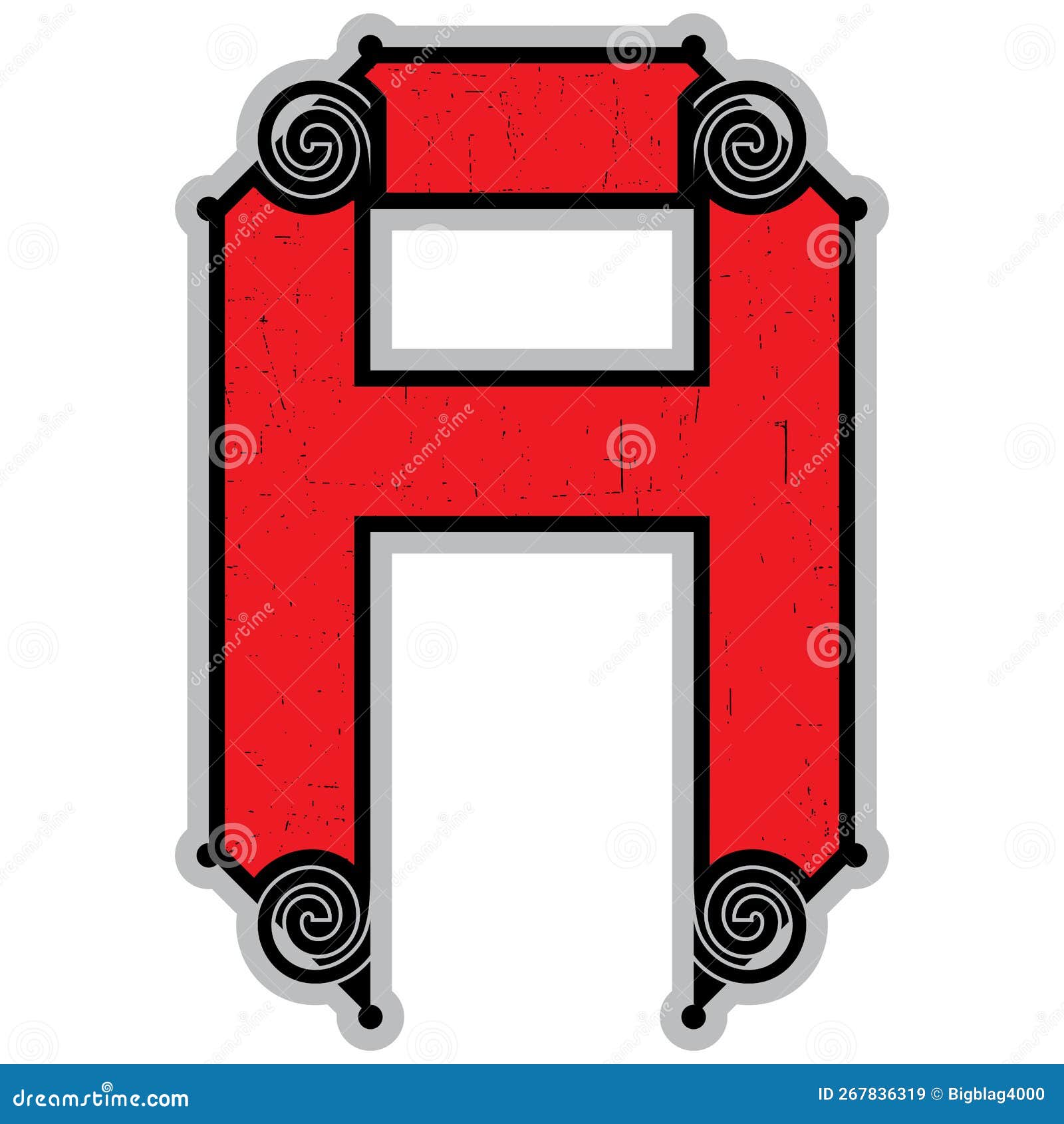 Vector Decorative Letter Isolated on White Background.Art Font. Stock