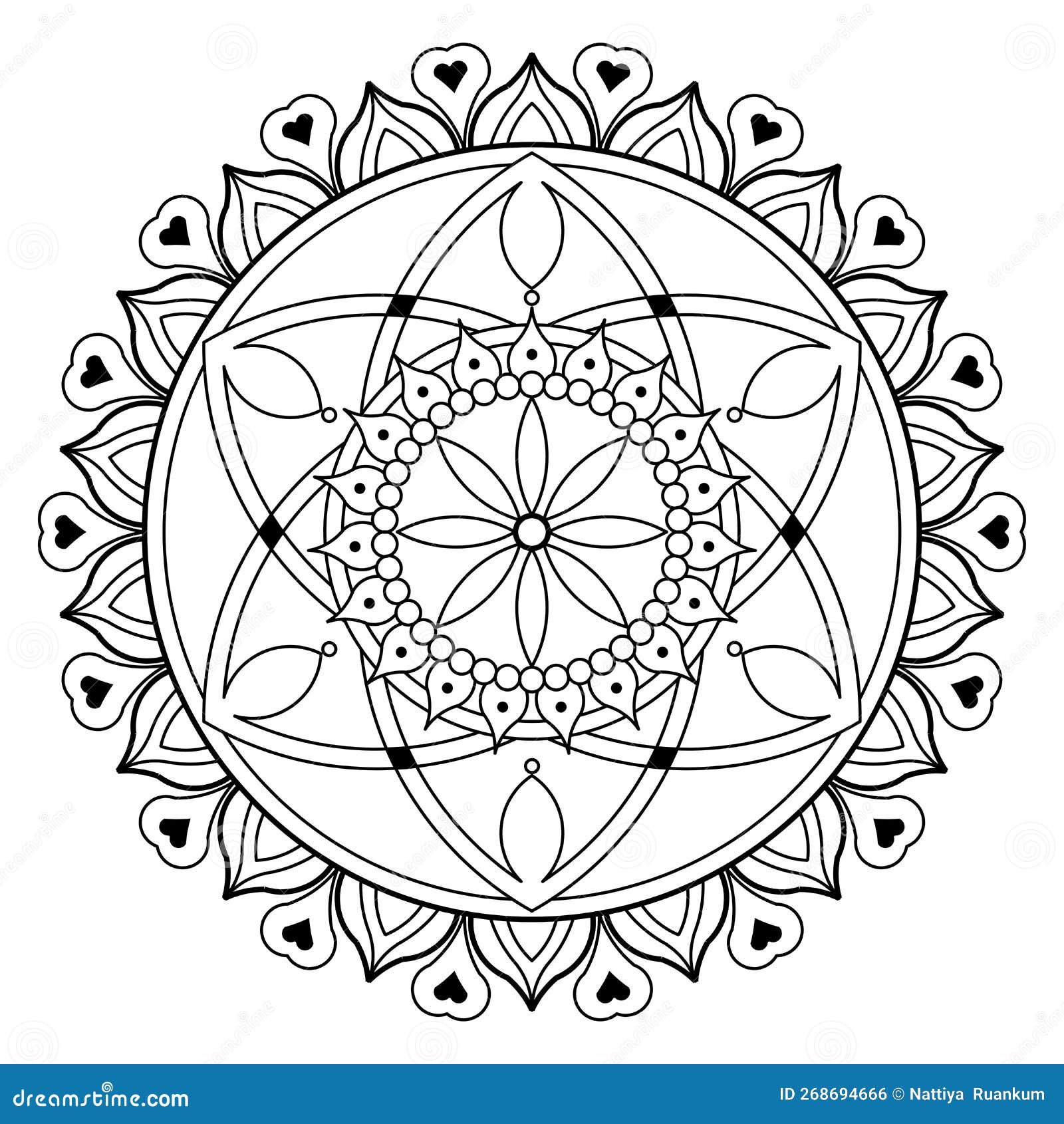 Luxury Pattern Mandala. Mandala Coloring Page. Adult Coloring Page