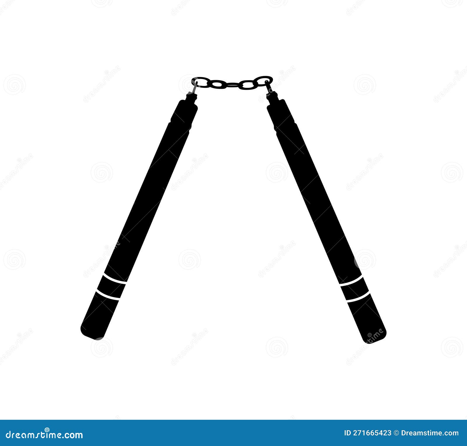 Nunchaku Icon, Martial Arts Weapon Stock Vector Illustration of