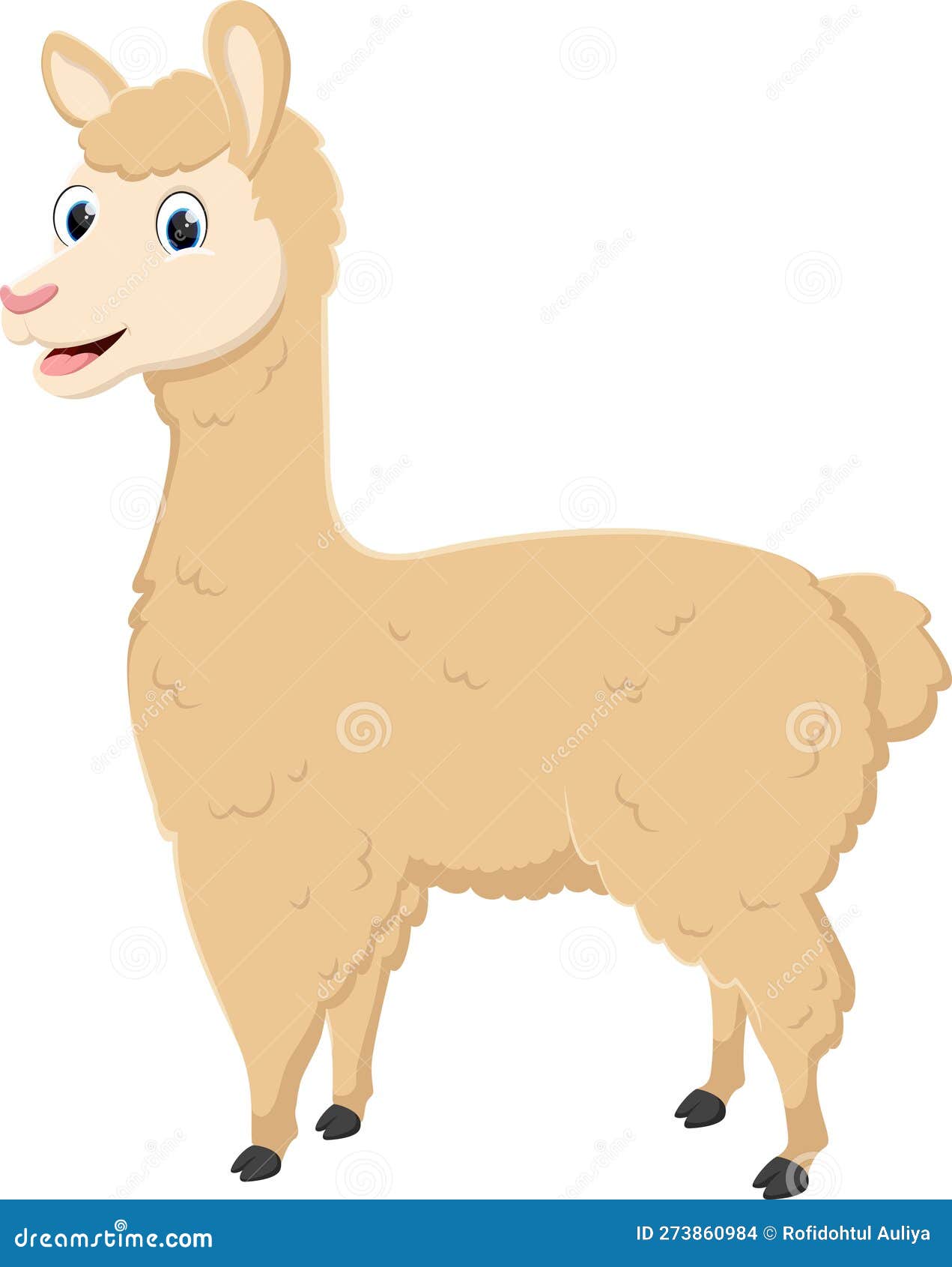 Llama Cartoon Isolated on White Background Stock Illustration ...