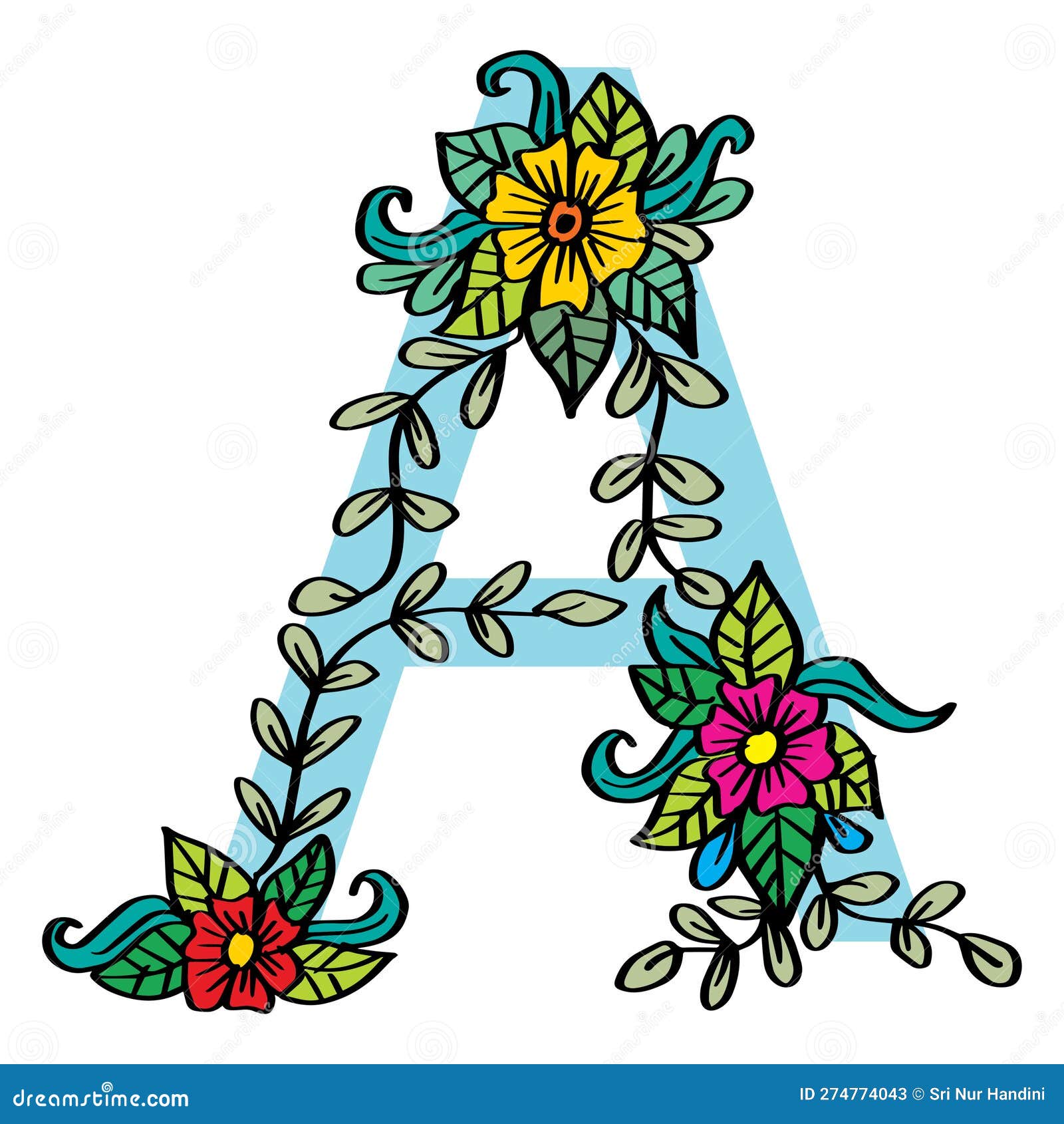 Hand Drawn Doodle Alphabet Letter a Stock Illustration - Illustration ...