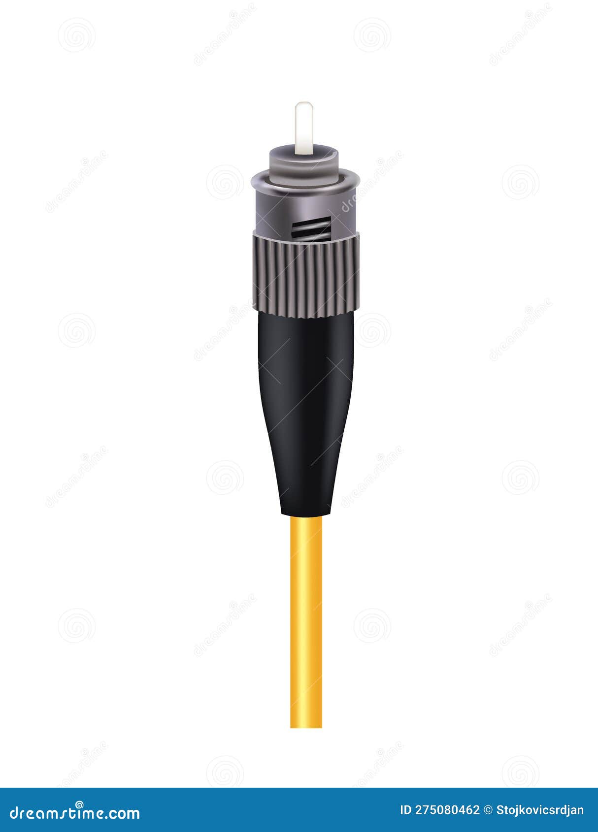 Fiber Optic Cable With ST Connector Vector Illustration CartoonDealer