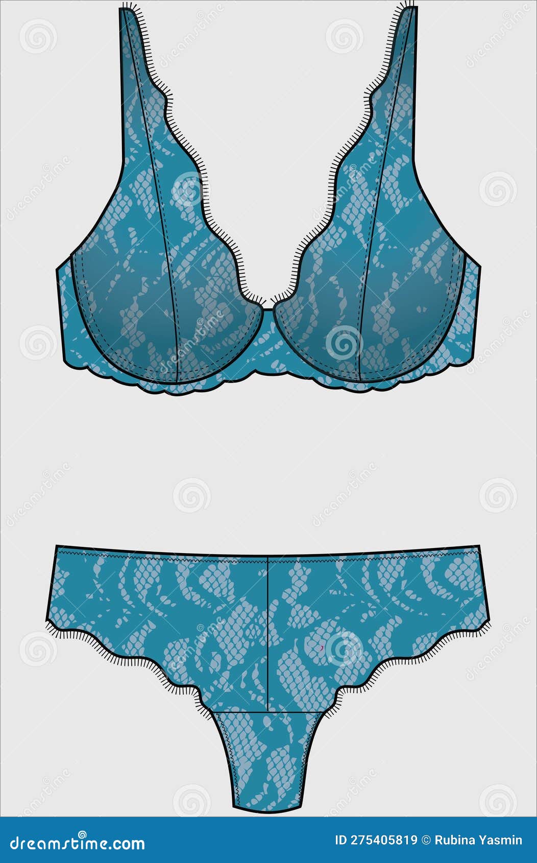Bra and Panty Set stock vector. Illustration of panty 275405819